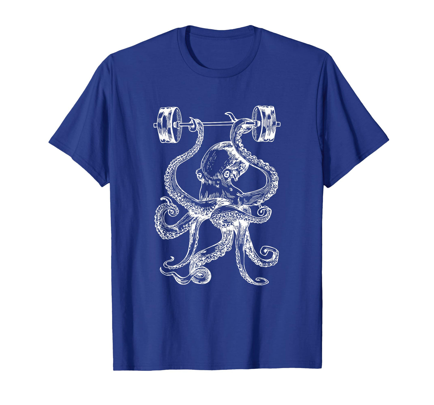 Octopus Weight Lifting Barbells Funny Fitness Gym Workout T-Shirt