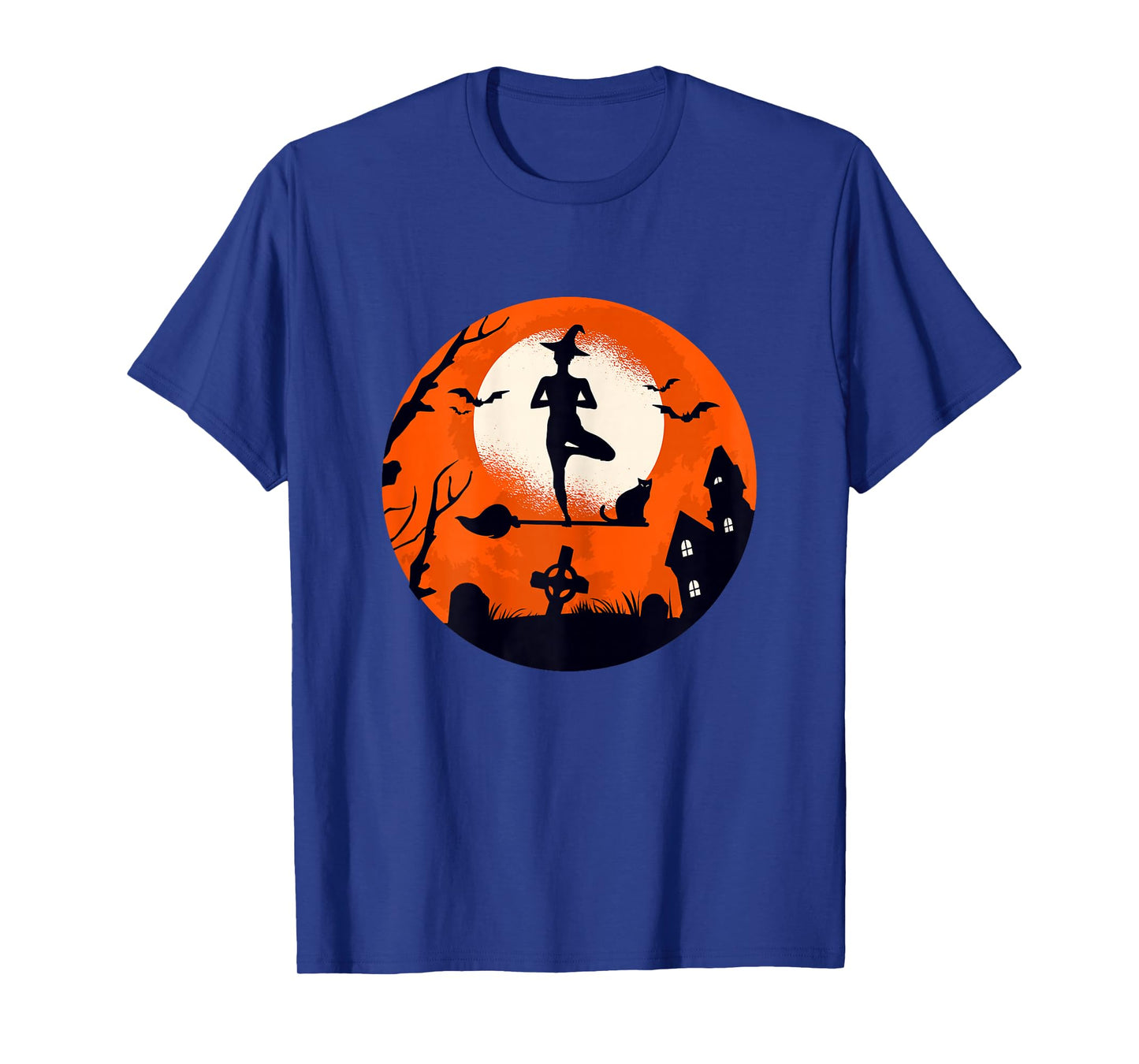 Witch Yoga Woman Halloween Funny Costume Design T-Shirt