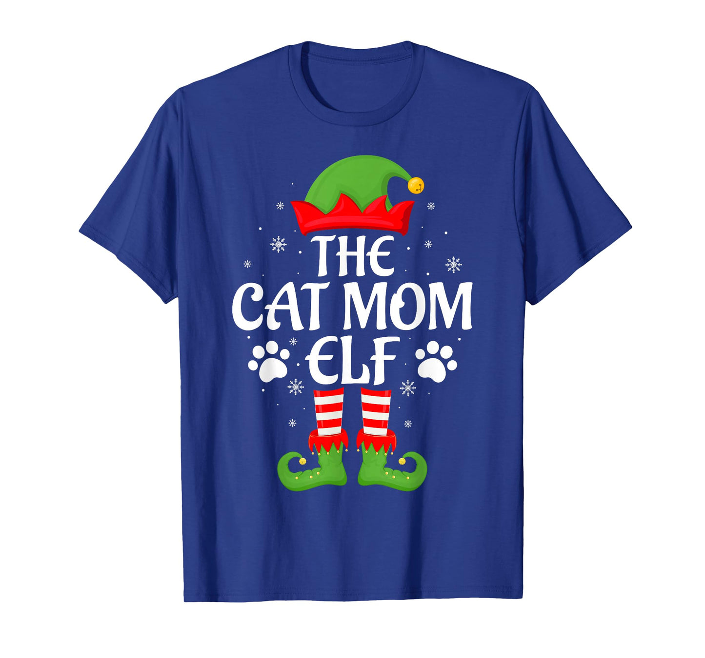 Cat Mom Elf Xmas Family Matching Elf Squad Christmas Women T-Shirt
