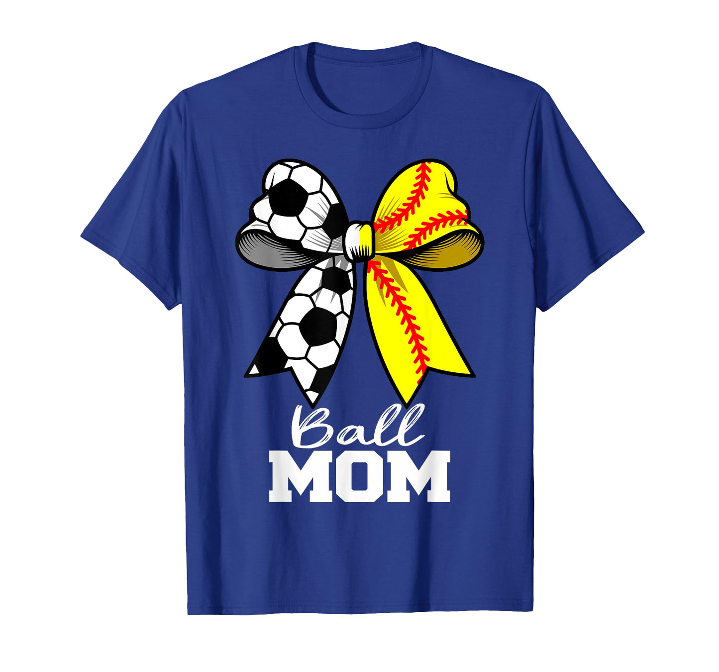 Ball Mom Soccer Softball Mom Coquette Bow Funny Game Day T-Shirt