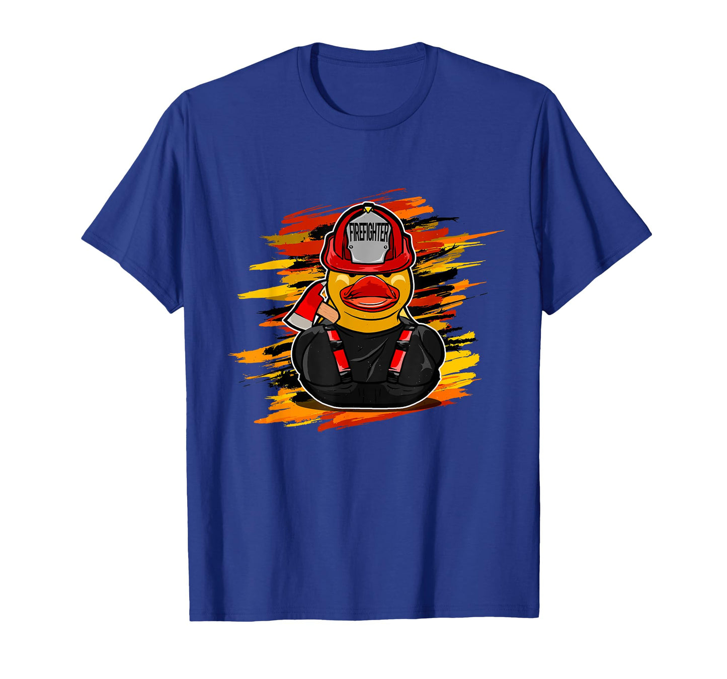 Fire Brigade Duck Unisex-Kids Black Firefighter Duck T-Shirt