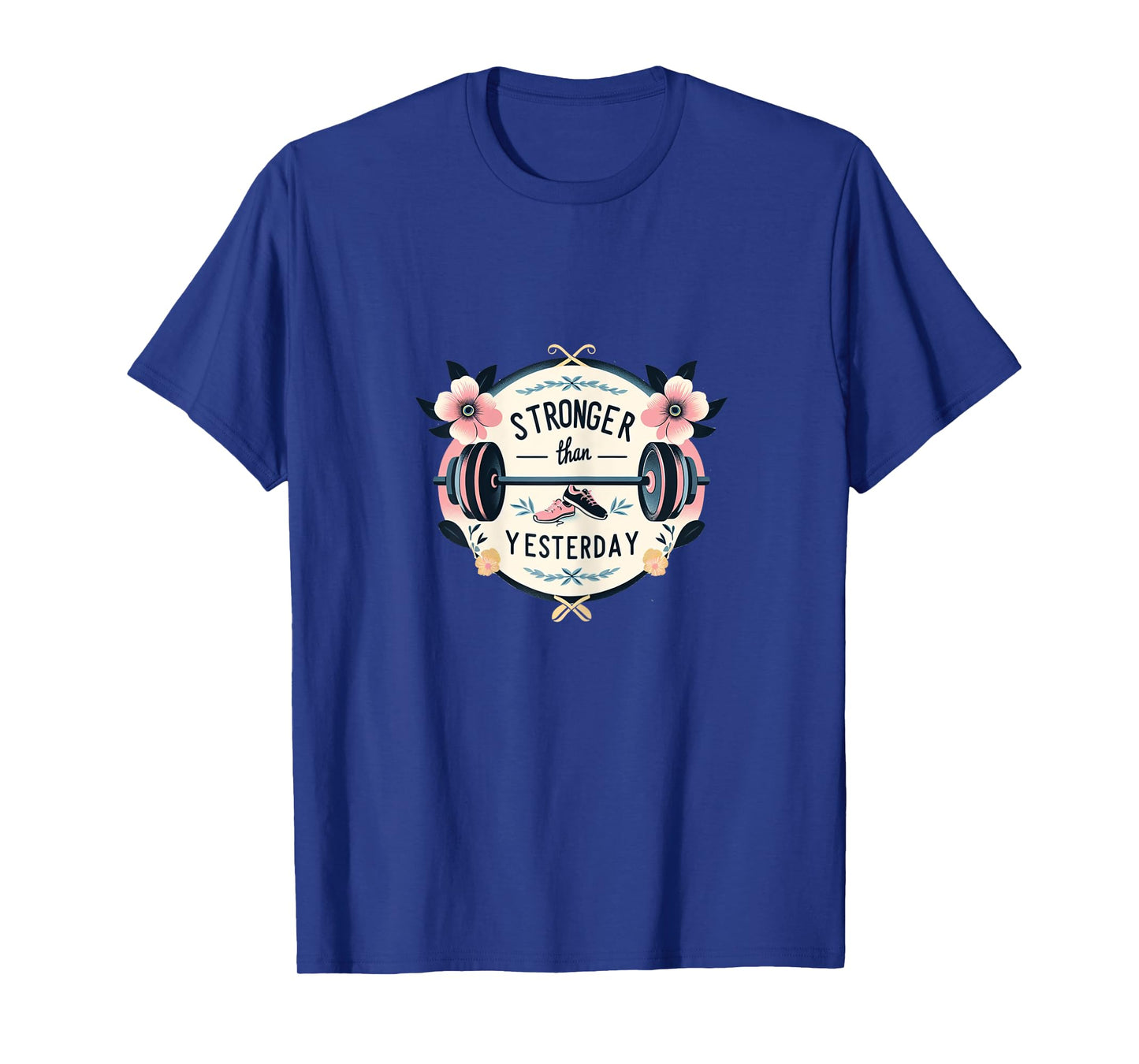 Mind Your Own Fitness 360 Stronger Than Yesterday Blue Cotton T-Shirt, Female X-Small
