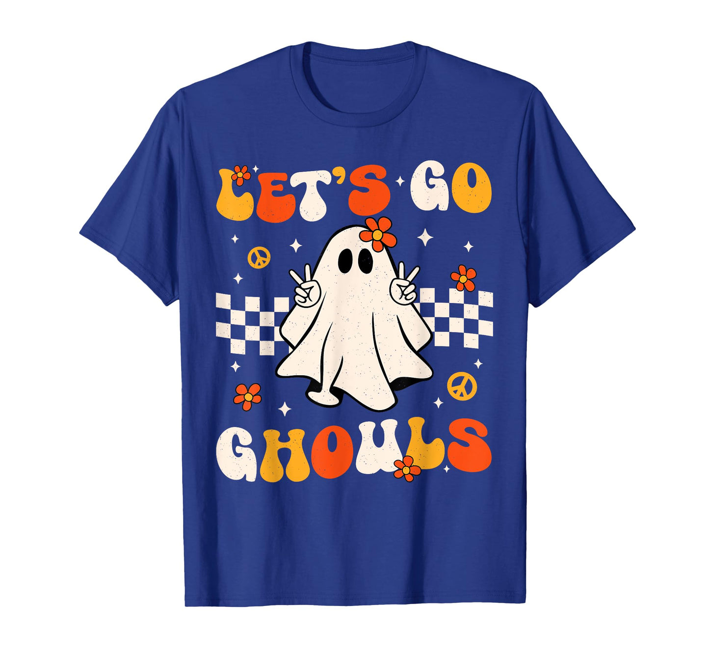 Groovy Lets Go Ghouls Ghost Halloween Costume Women Girl Kid T-Shirt