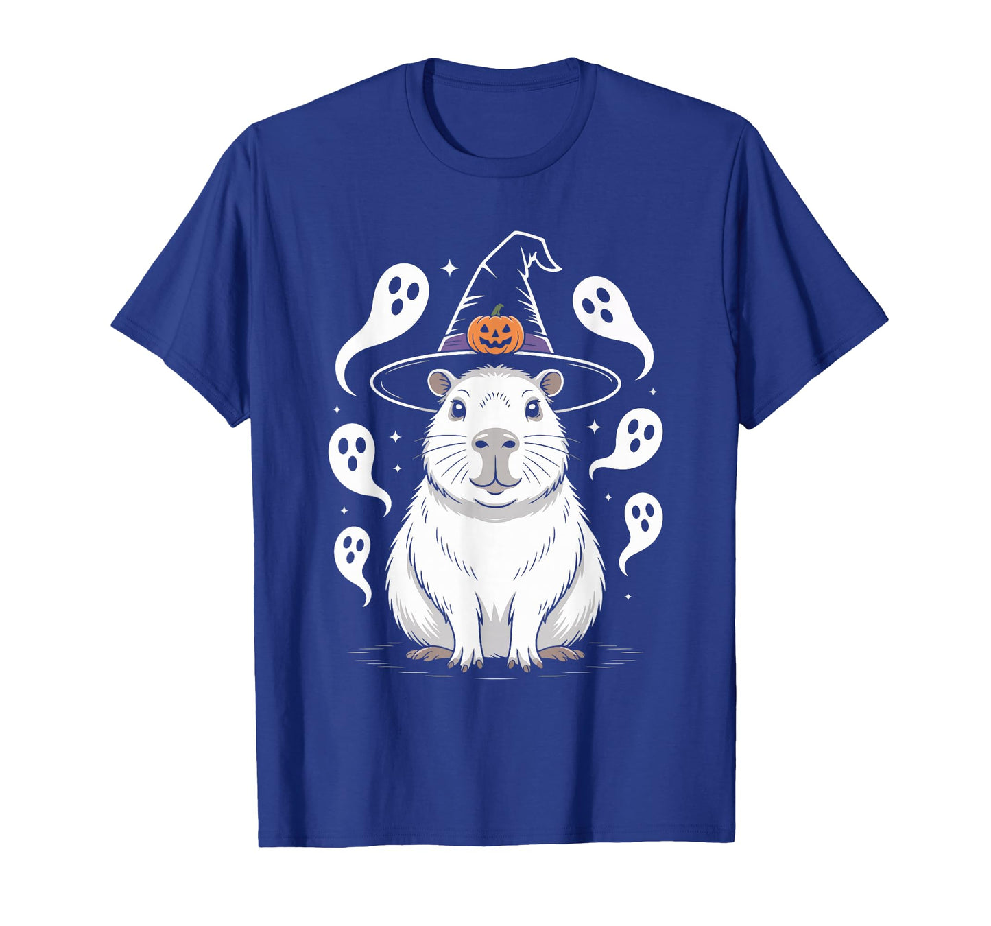 Capybara with Pumpkin and Ghosts Halloween Fun T-Shirt