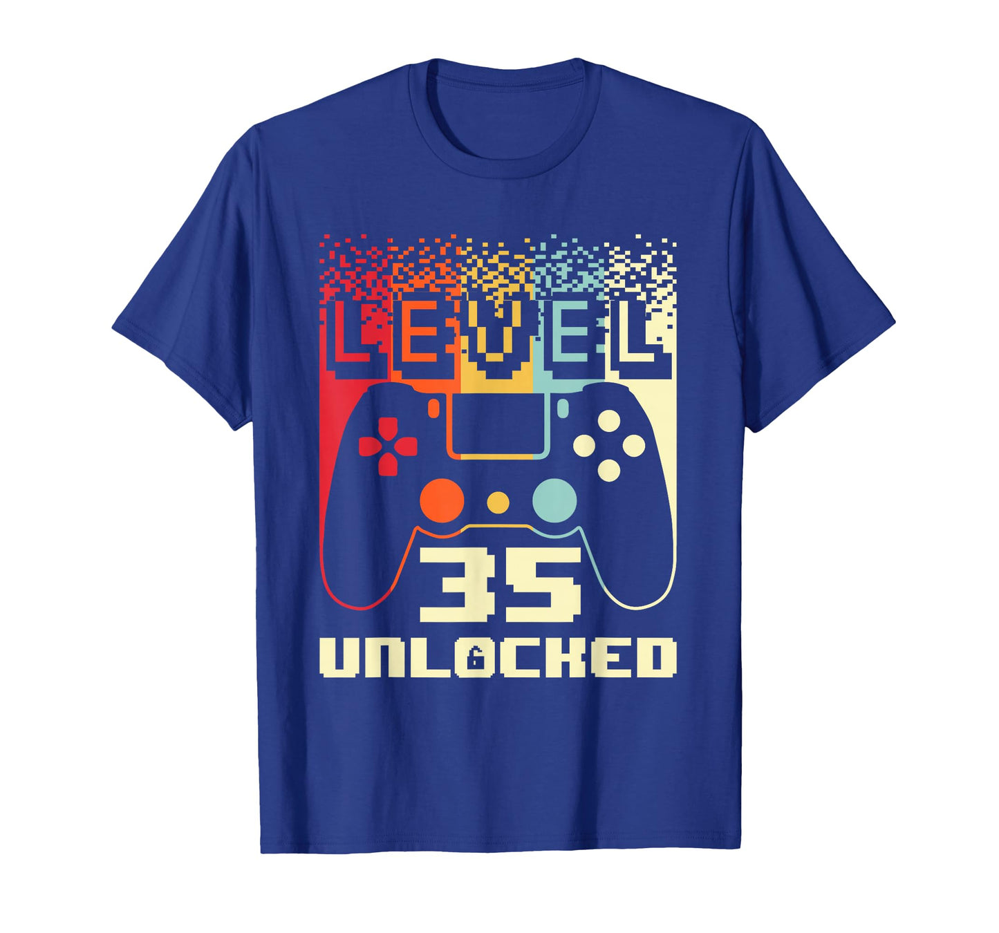 35th Birthday For Men Level 35 Unlocked Gamer 35 Year Old T-Shirt