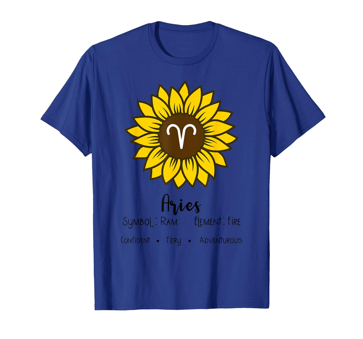 Sunflower Aries Birthday Horoscope Zodiac Astrology Women T-Shirt