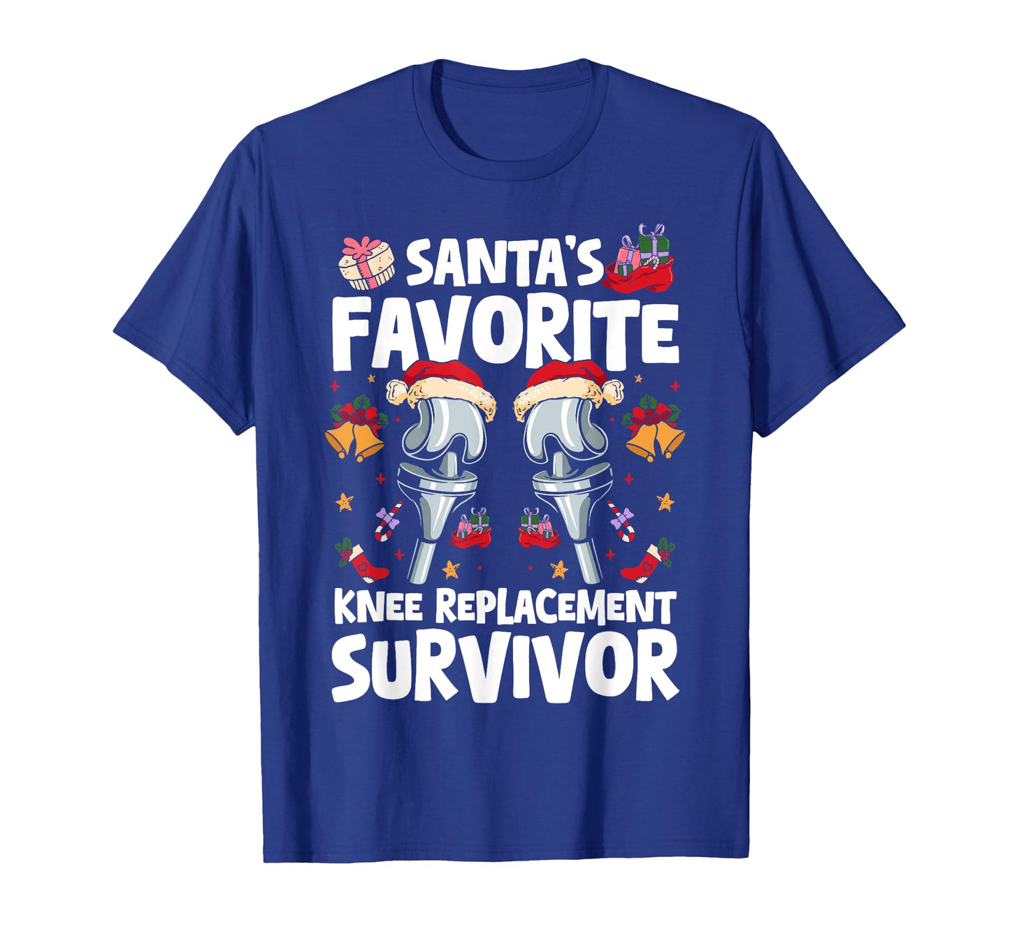 Santas Favorite Knee Replacement Survivor Surgery Xmas T-Shirt