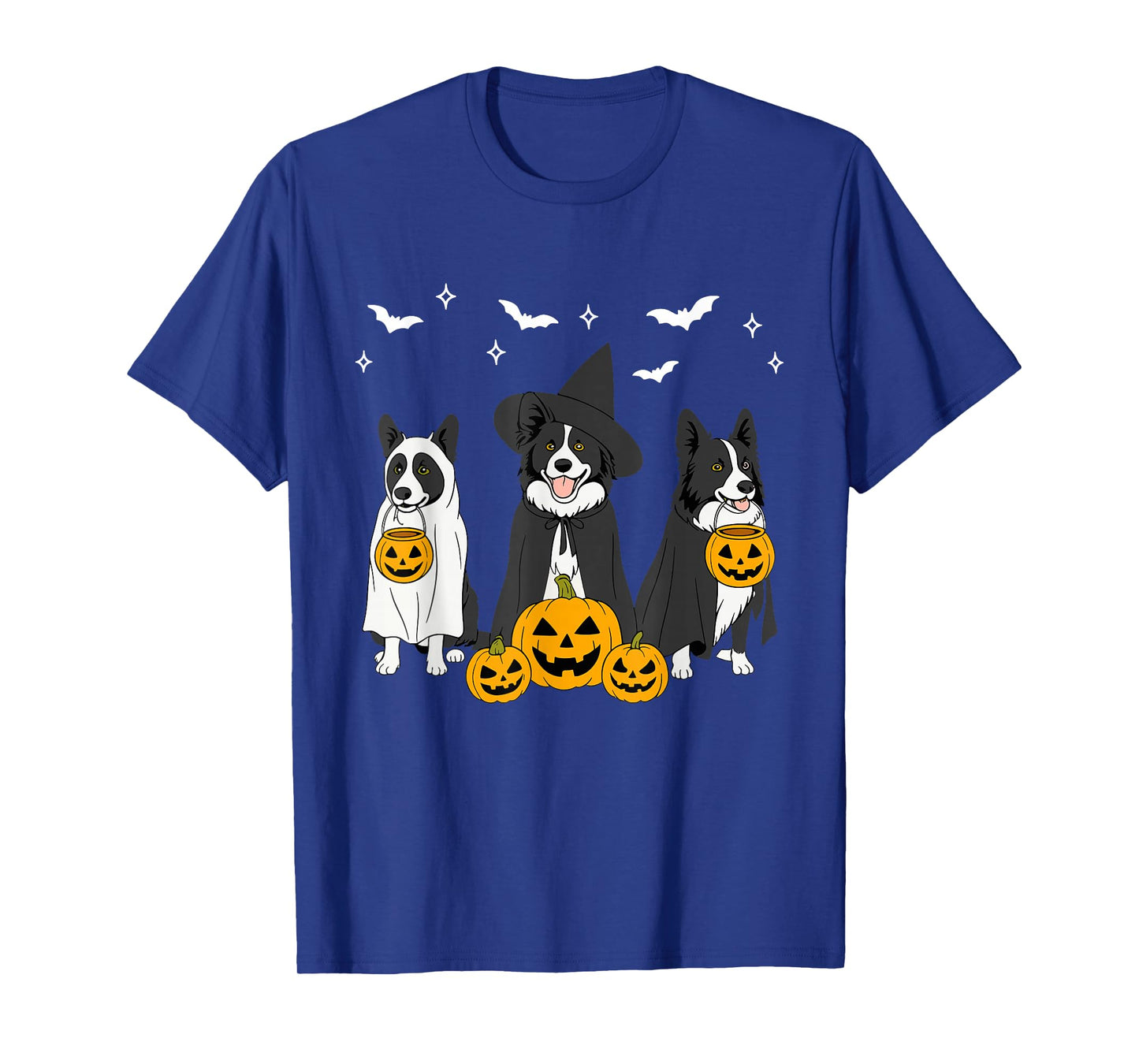 Witch Border Collie Halloween Ghost Border Collie Dog Mom T-Shirt