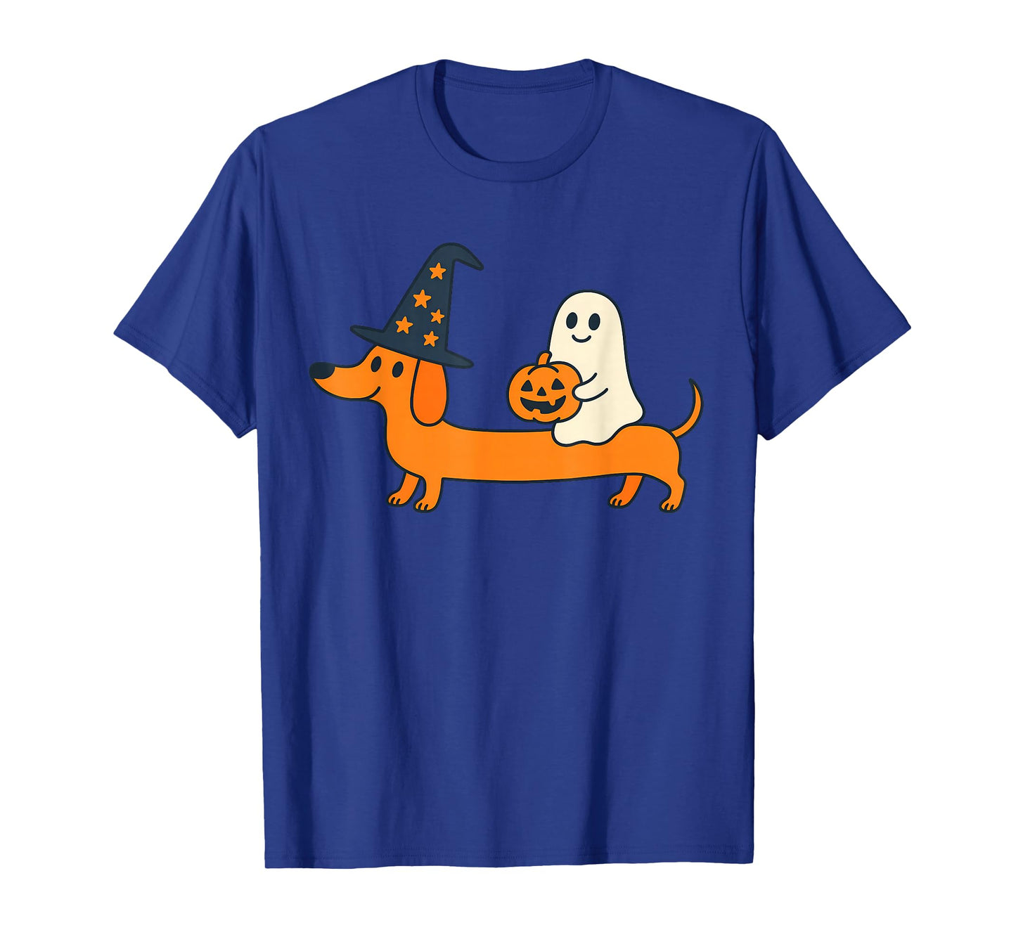 Witchy Dachshund Funny Halloween Pumpkin Ghost T-Shirt