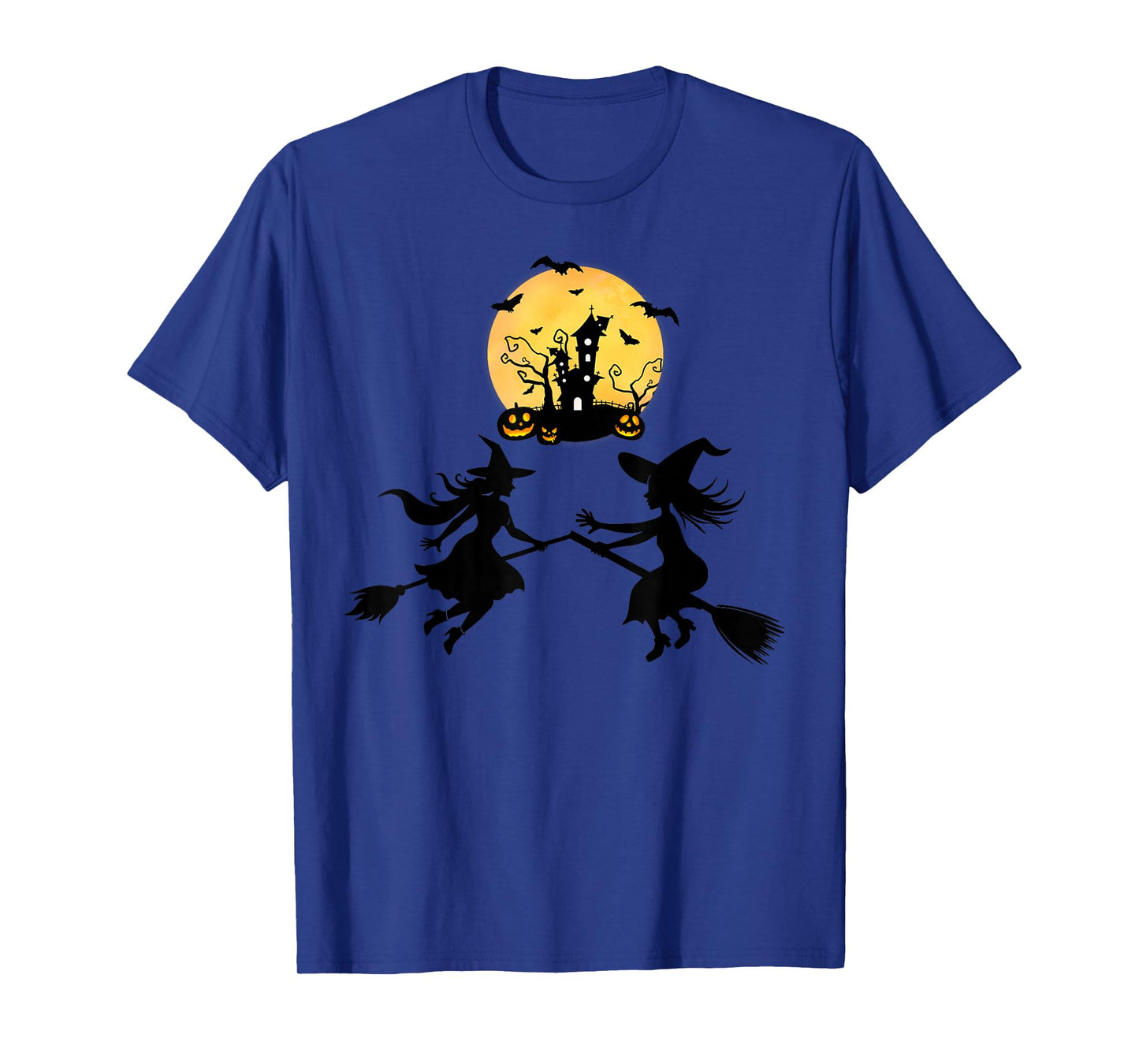Witch Party Under The Full Moon Flying Witches Halloween T-Shirt