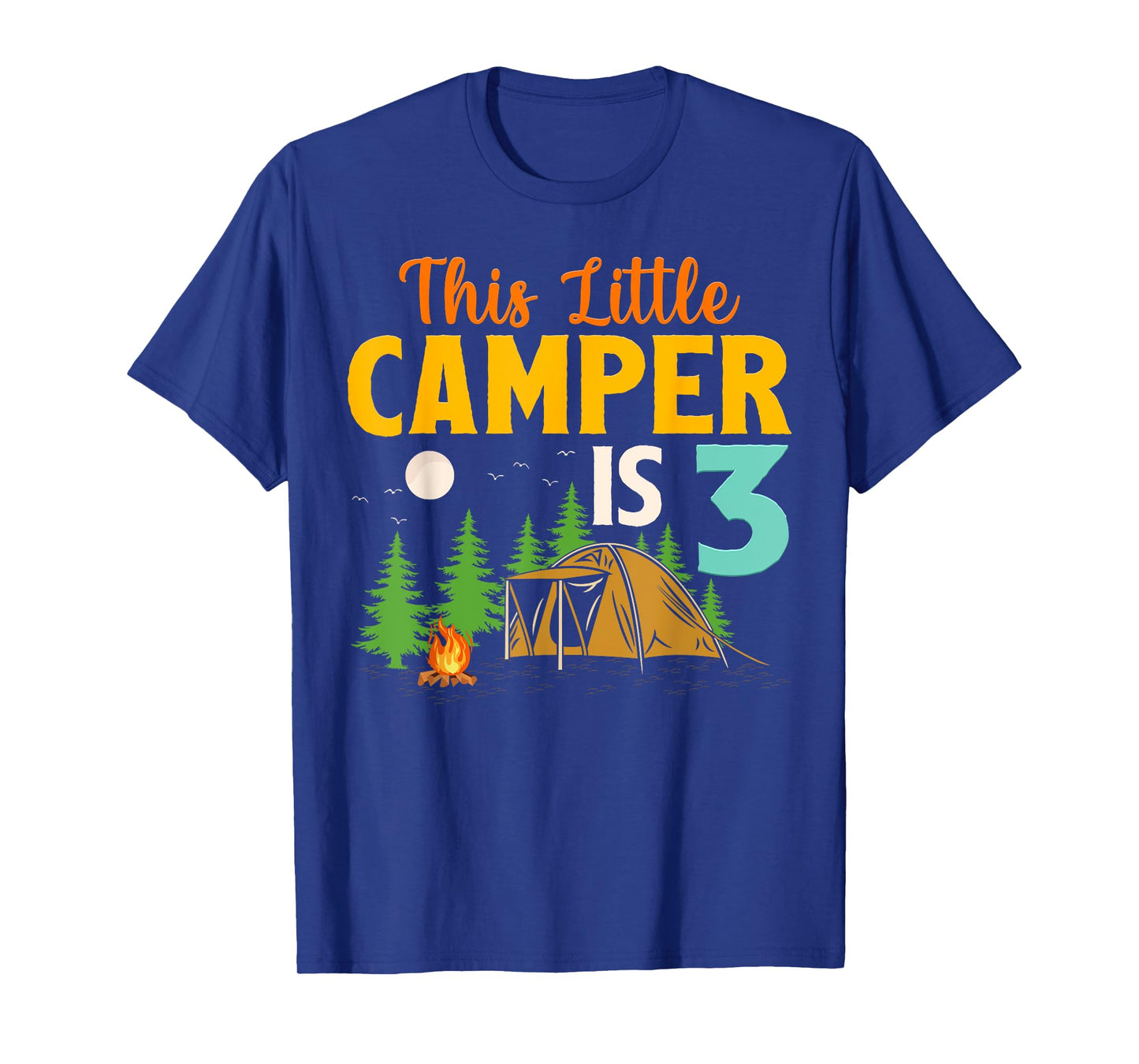 This Little Camper Is 3 Year Old Camping 3rd Birthday Camp T-Shirt