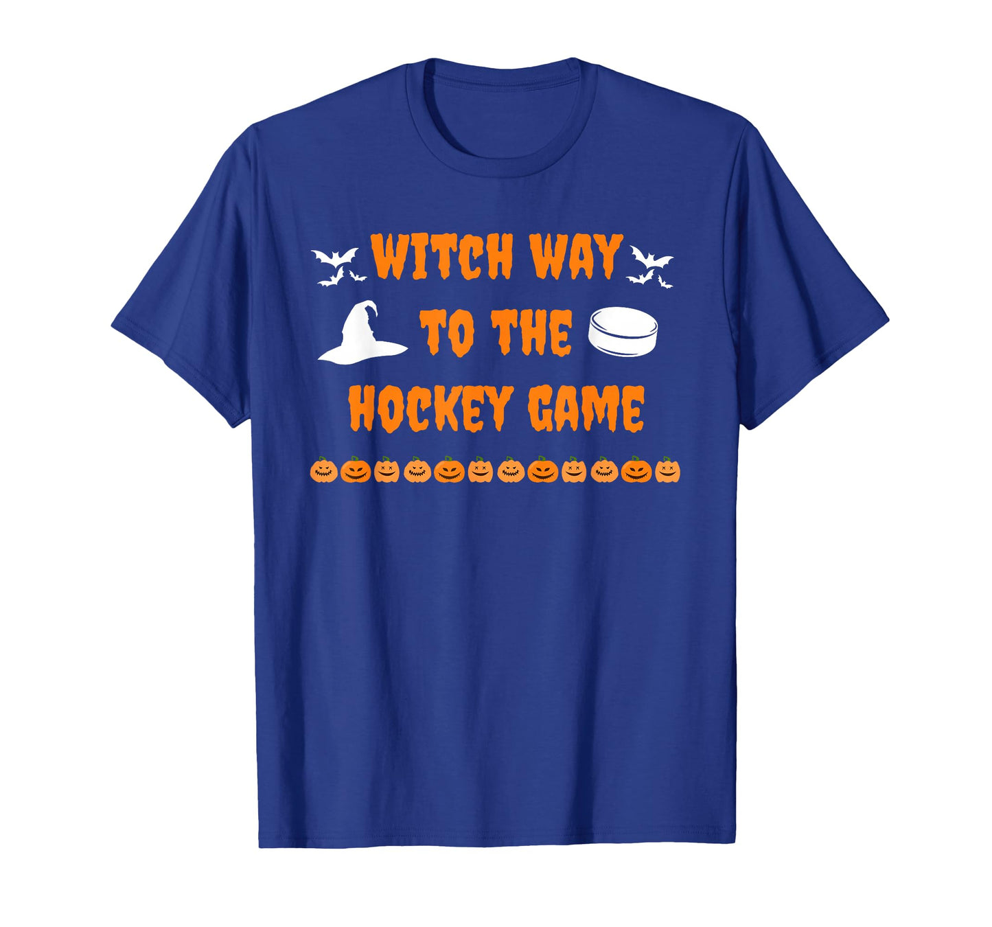 Witch Way to The Hockey Game Spooky Halloween Sports Funny T-Shirt