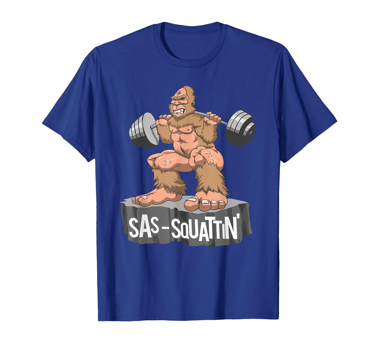 Sas Squattin, Sasquatch Bigfoot Weightlifting Leg Day T-Shirt