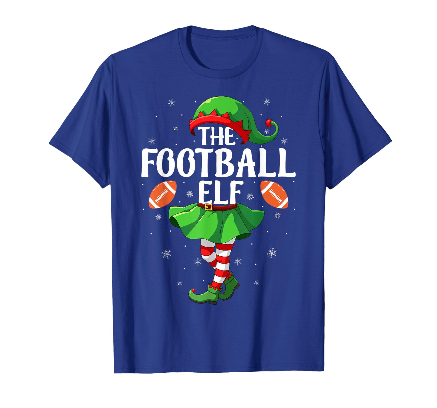 Football Elf Christmas Girls Women Elf Squad Xmas Family T-Shirt