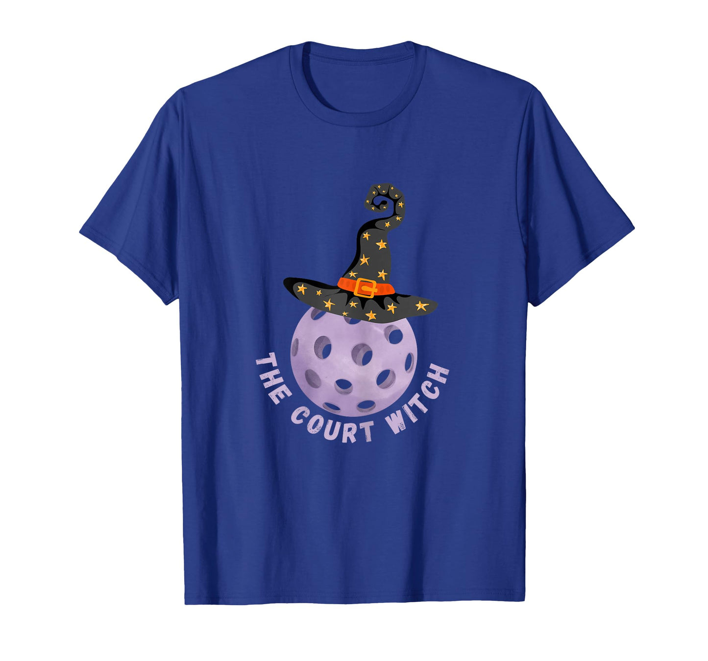 Fun Halloween Pickleball The Court Witch Purple Hat Shirt T-Shirt