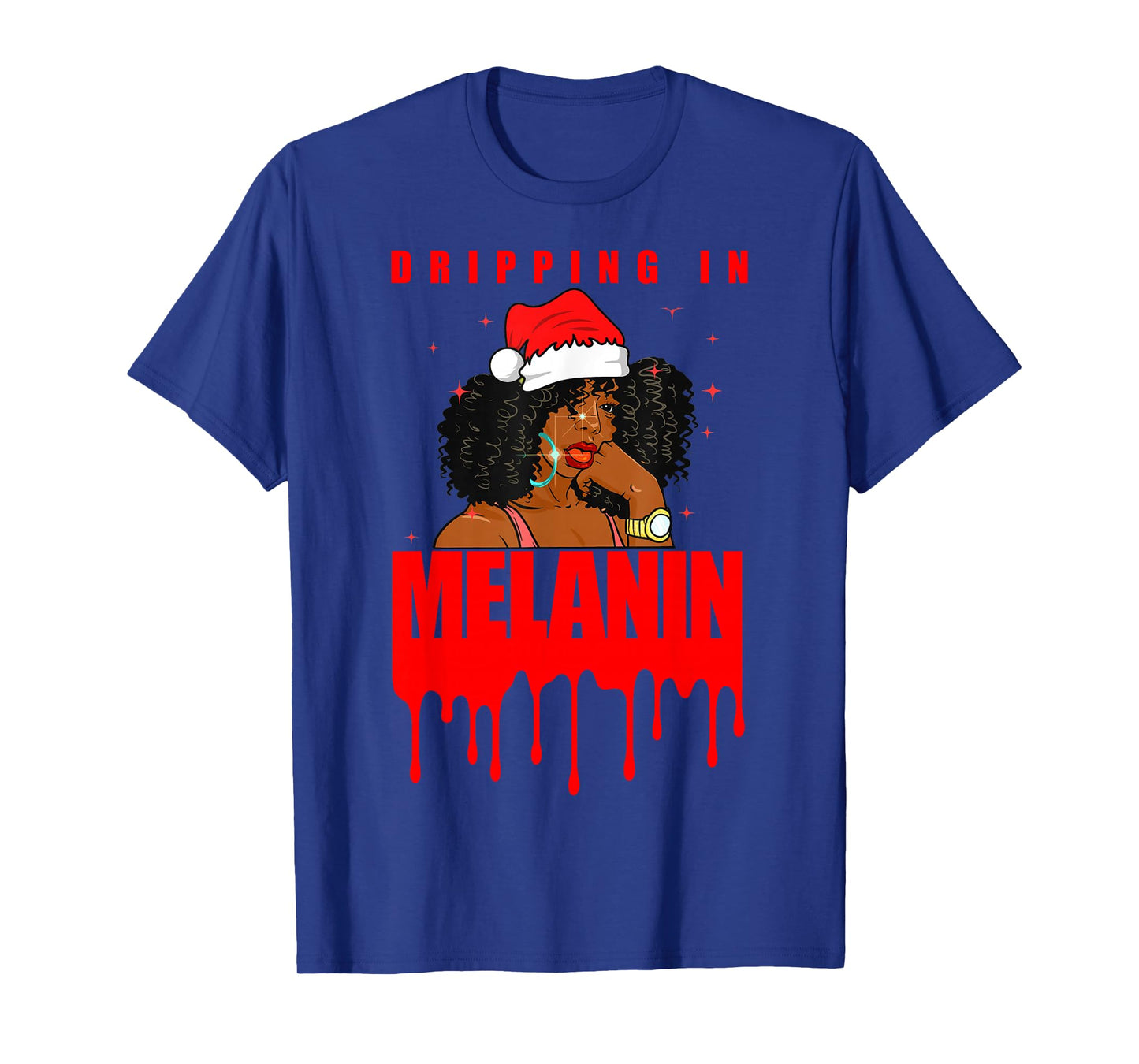 Black Queen Christmas Melanin Girl Women Brown Skin Girls T-Shirt
