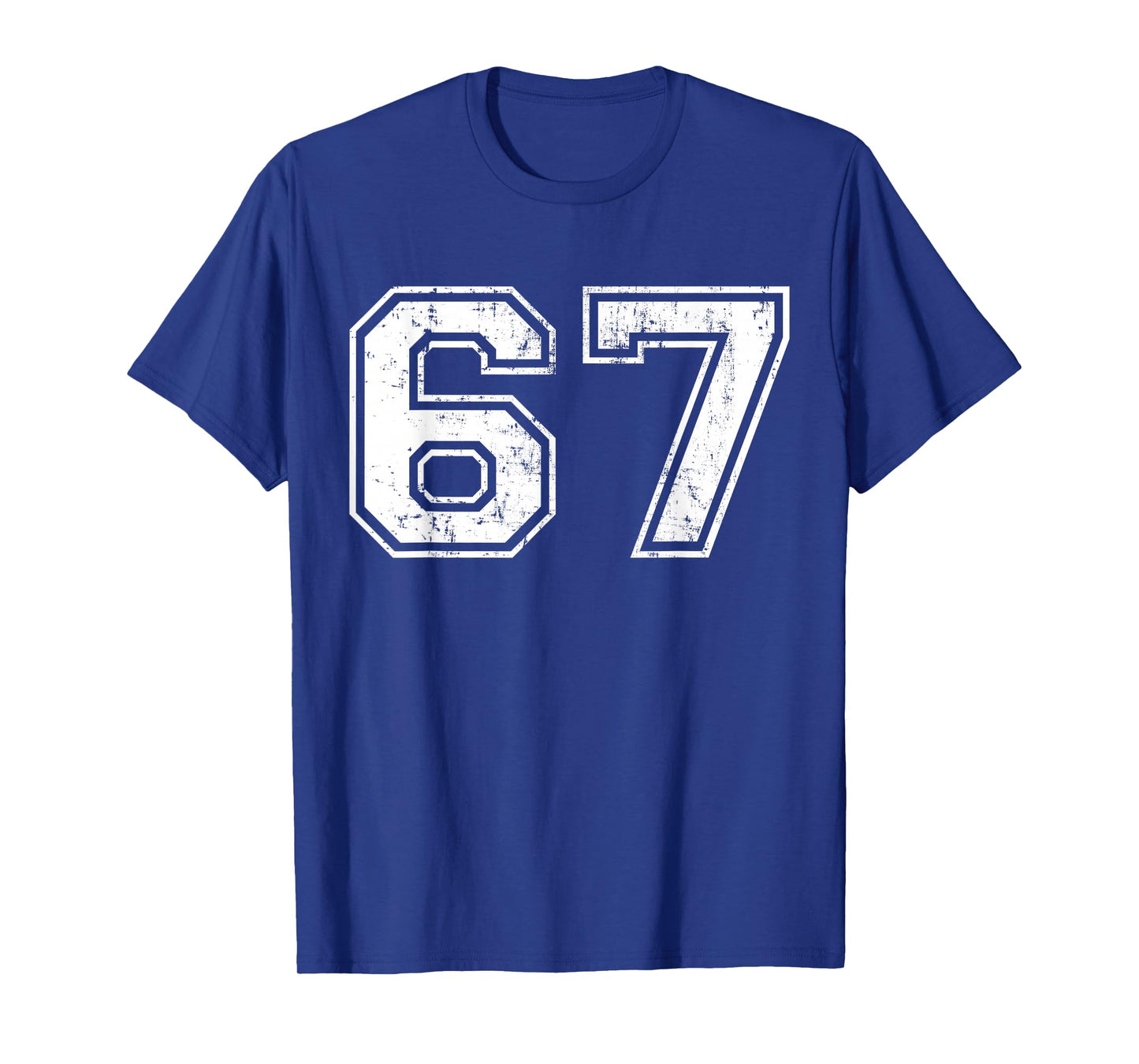 Number 67 Distressed Vintage Sixty Seven Sport Team Practice T-Shirt