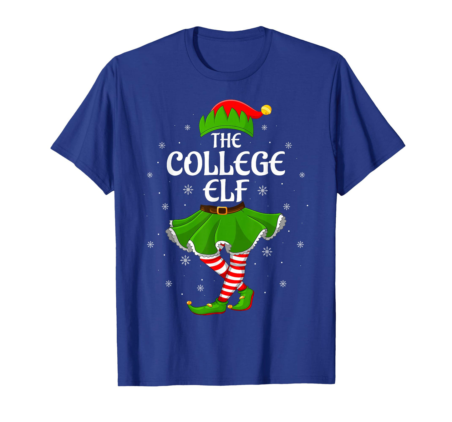 College Elf Christmas Family Girls Women Elf Squad Xmas T-Shirt
