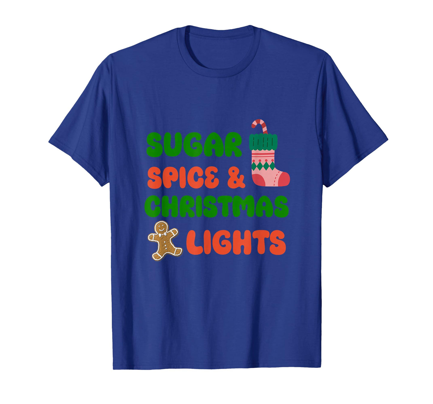 Sugar Spice and Christmas Lights Santa Cookies Baking Crew T-Shirt