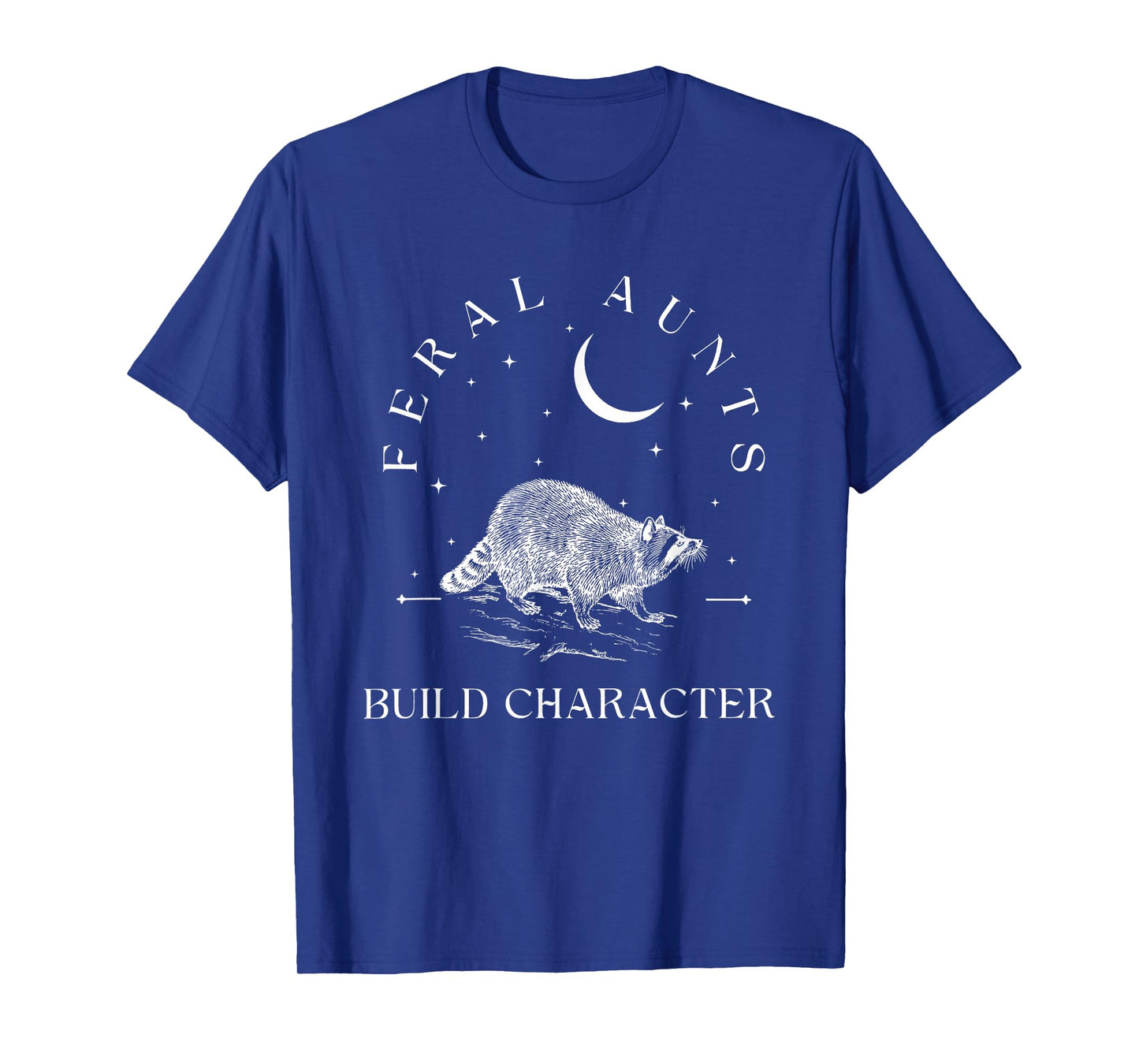 Funny Auntie Feral Aunts Build Character Raccoon Lover T-Shirt