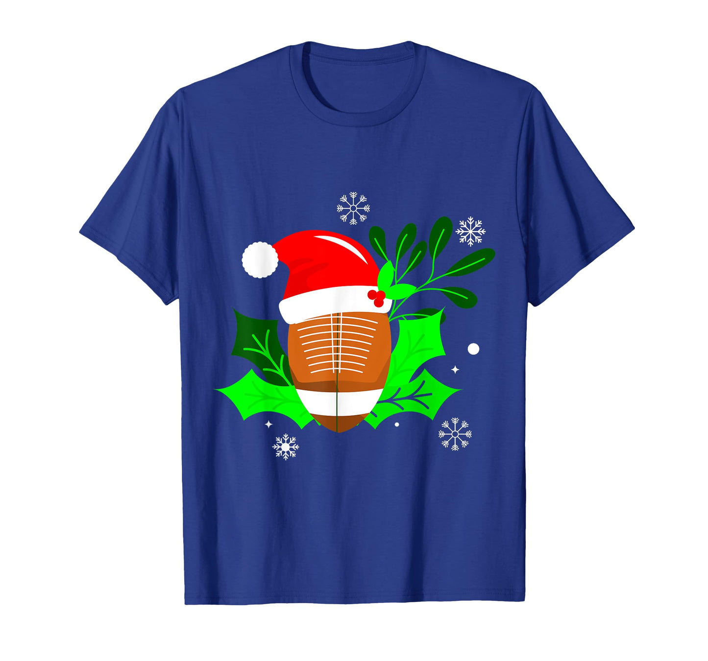 Ugly Christmas Football Sports Xmas Holly Santa Festive T-Shirt