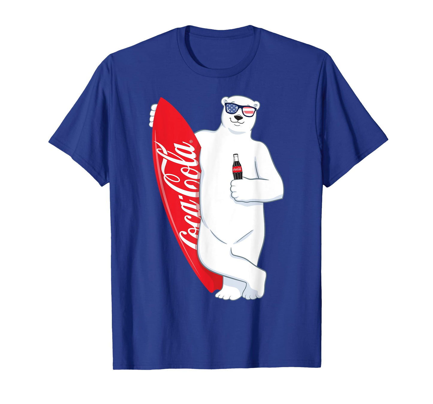 Coca-Cola American Flag Polar Bear Surfer T-Shirt