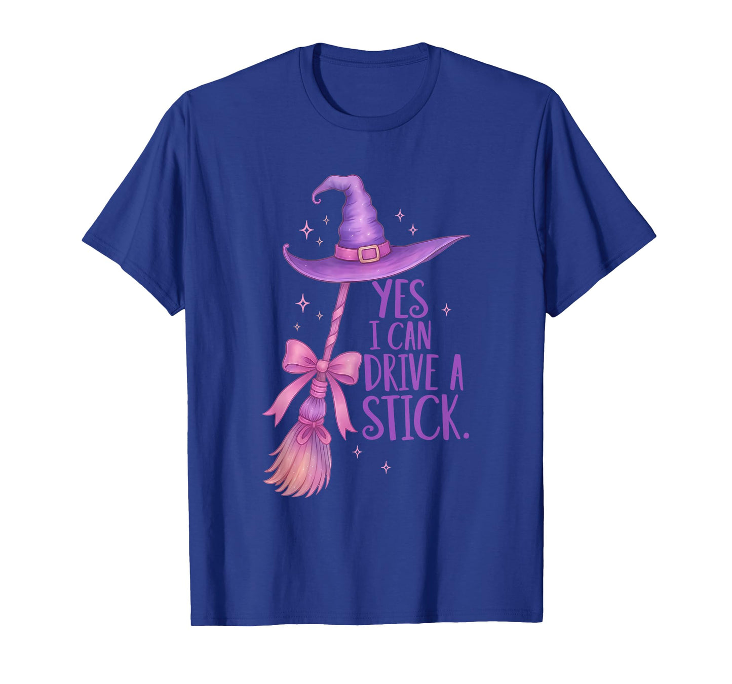 Yes I Can Drive A Stick Halloween Witch Broom Witch Spooky T-Shirt