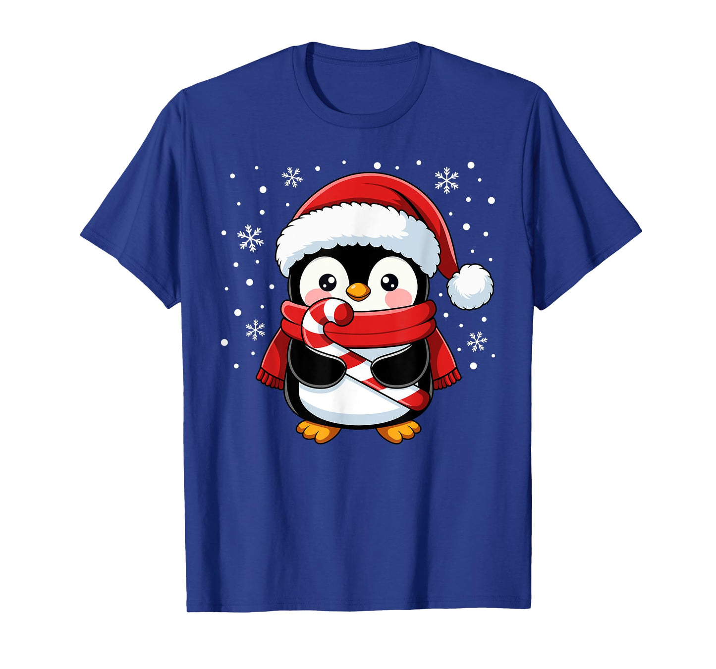 Penguin Christmas Candy Cane Winter Toddler Girl Boy Women T-Shirt