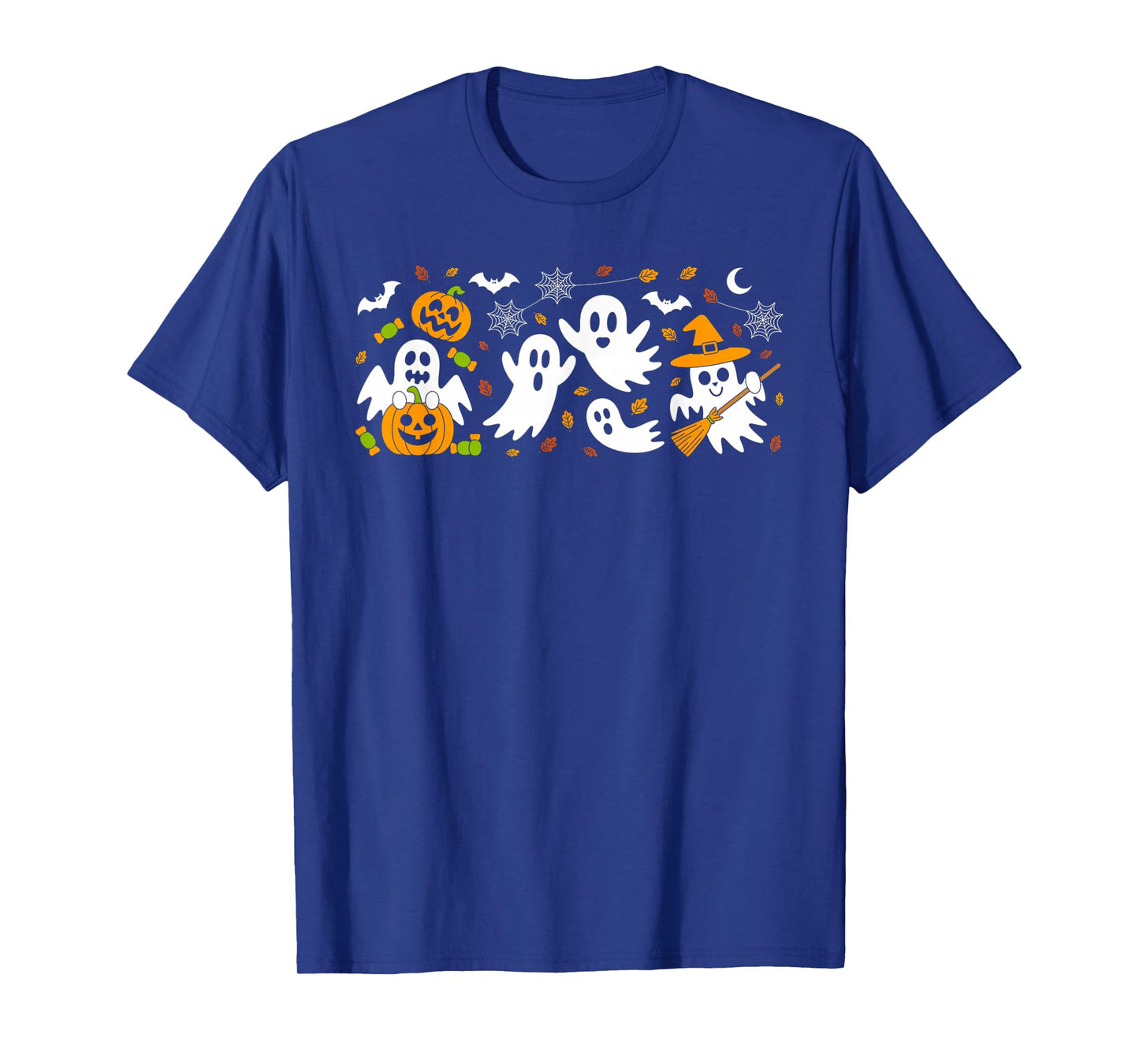 Cute Ghost Drinking Coffee Halloween Fall Ghost Book Reading T-Shirt