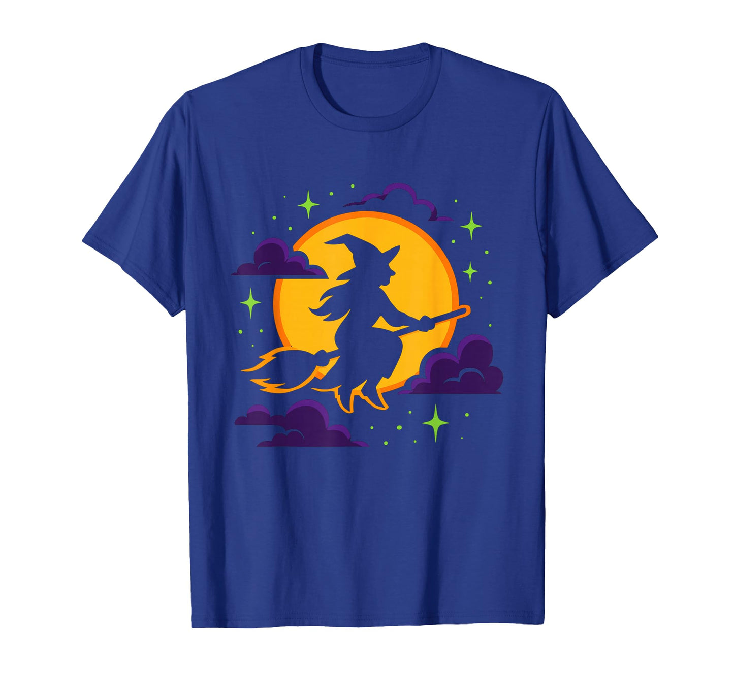 Funny Halloween Witch Riding Broom Costume Party Celebration T-Shirt
