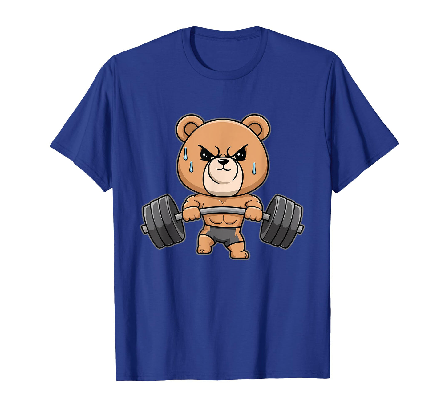 Funny Teddy Bear Lifting Weights Gym Workout Animal T-Shirt