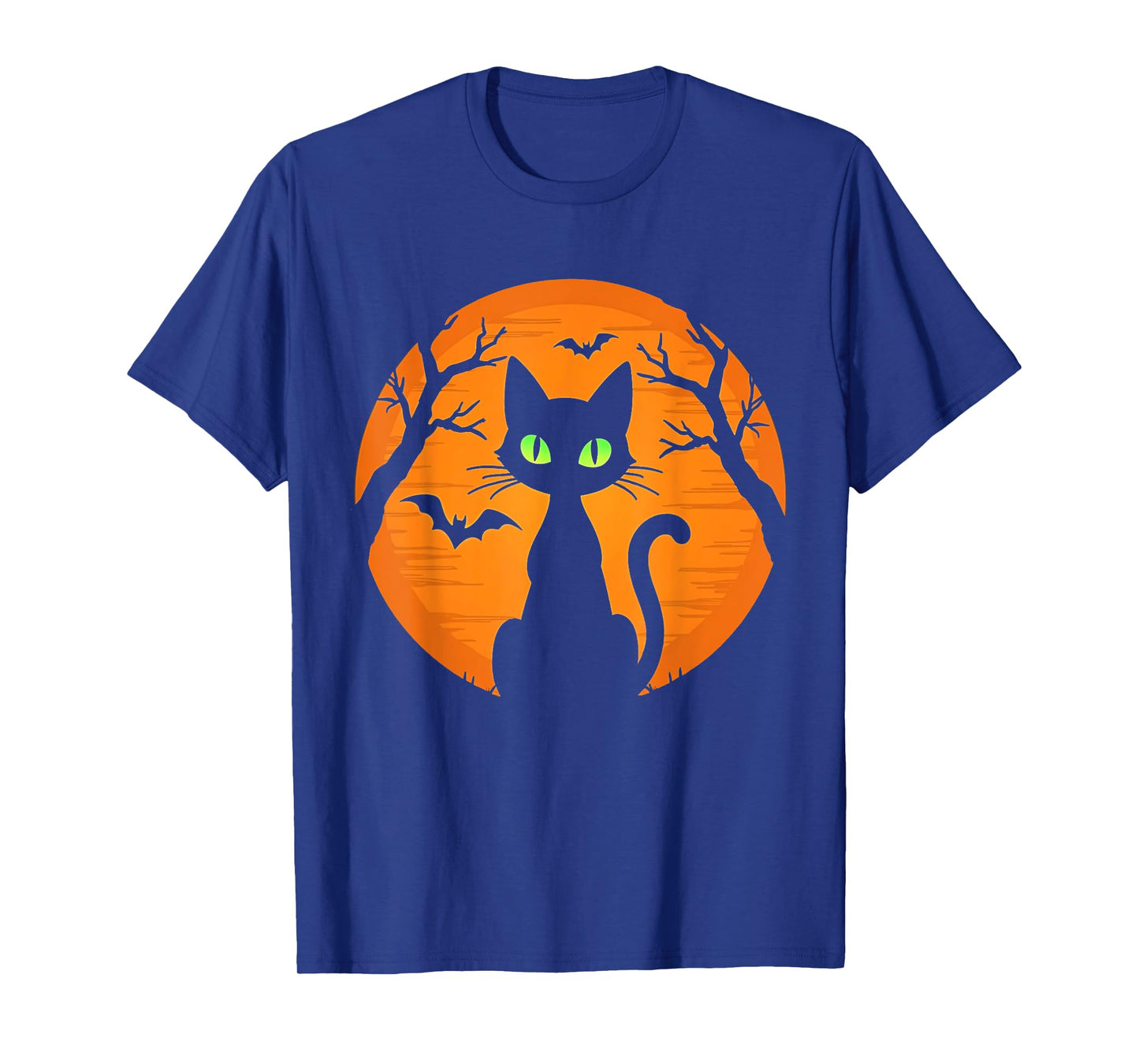 Vintage Scary Halloween black Cat Costume Cat Moon kids T-Shirt