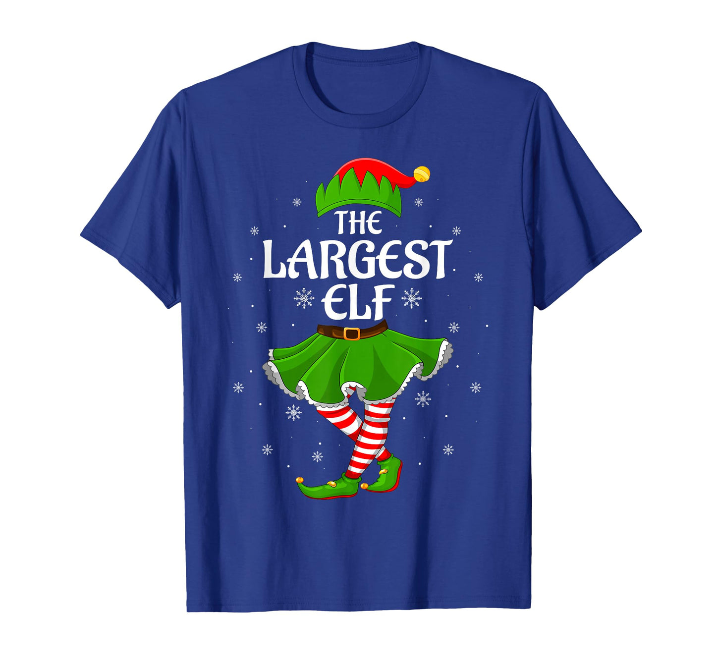 Largest Elf Christmas Family Girls Women Elf Squad Xmas T-Shirt