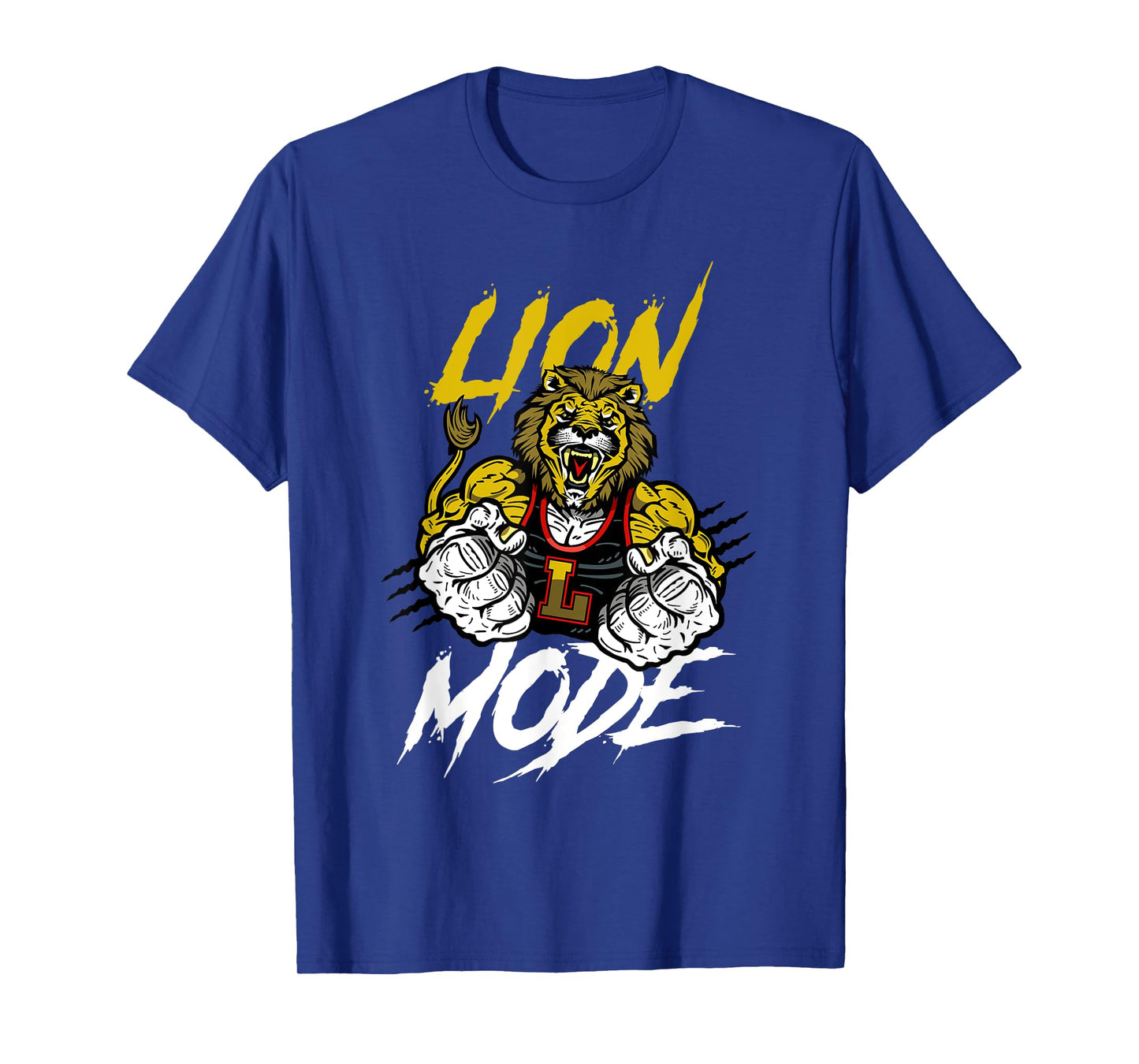 Lion Mode Big Biceps Strong Lion Weightlifting Gym Workout T-Shirt