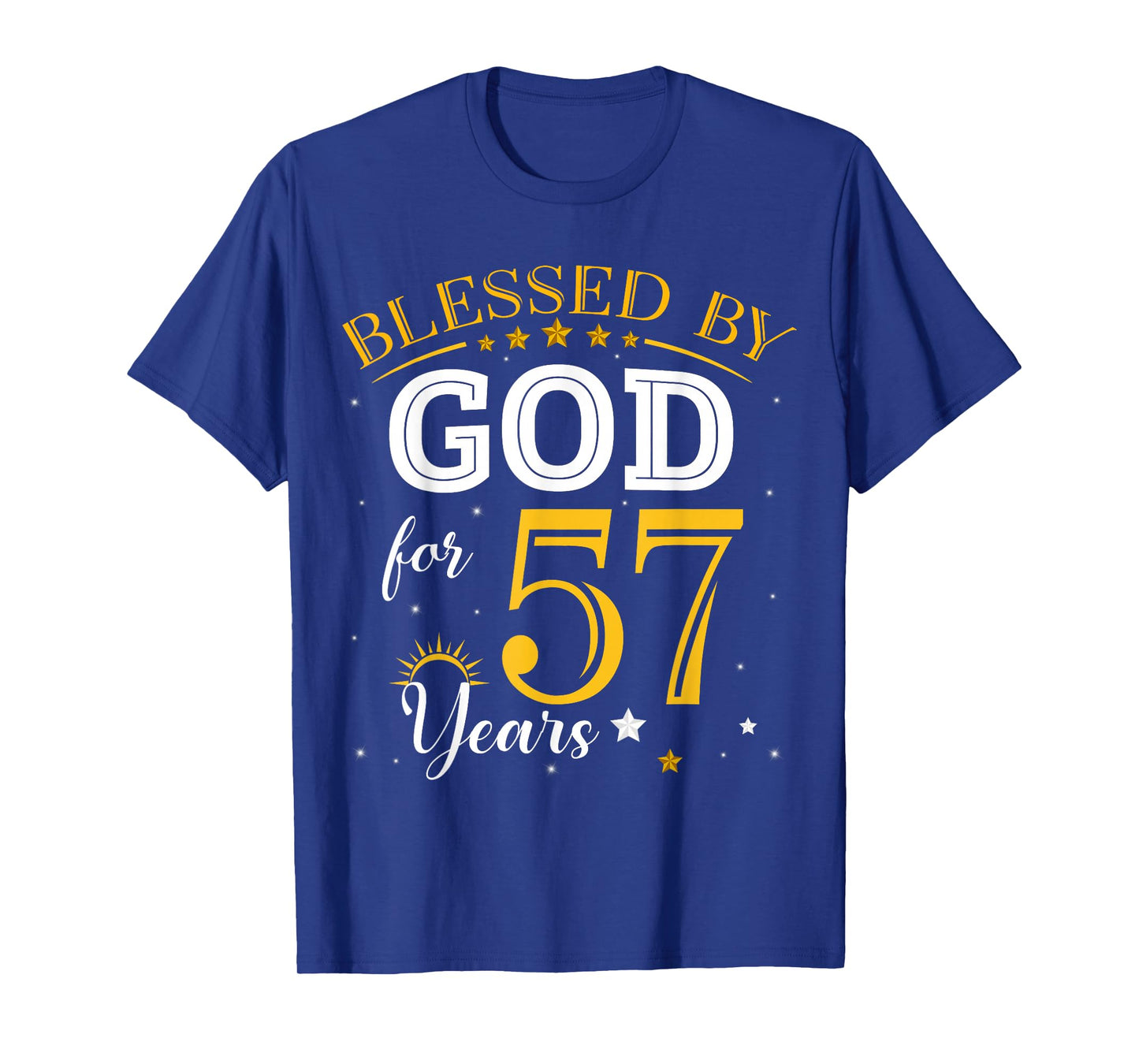 Vintage Blessed by God For 57 Years Old 57th Birthday Girl T-Shirt
