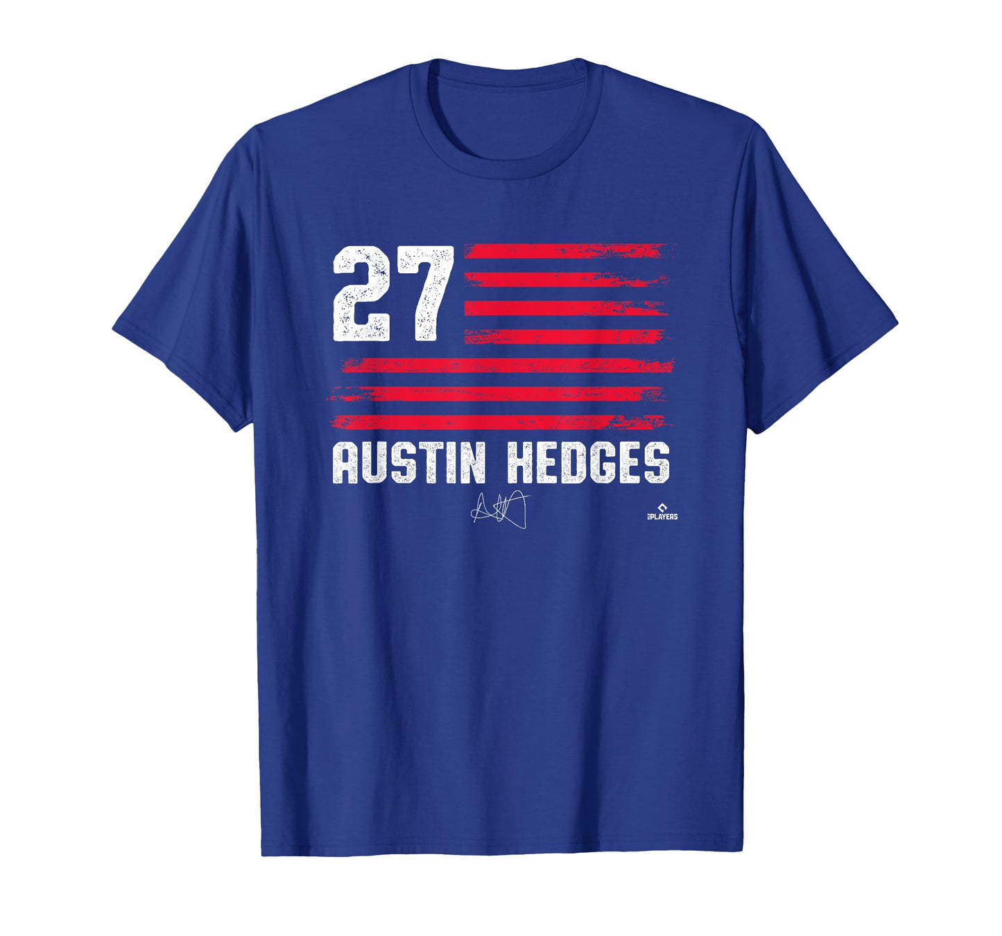 Flag Stripes Austin Hedges Cleveland Baseball MLBPA T-Shirt