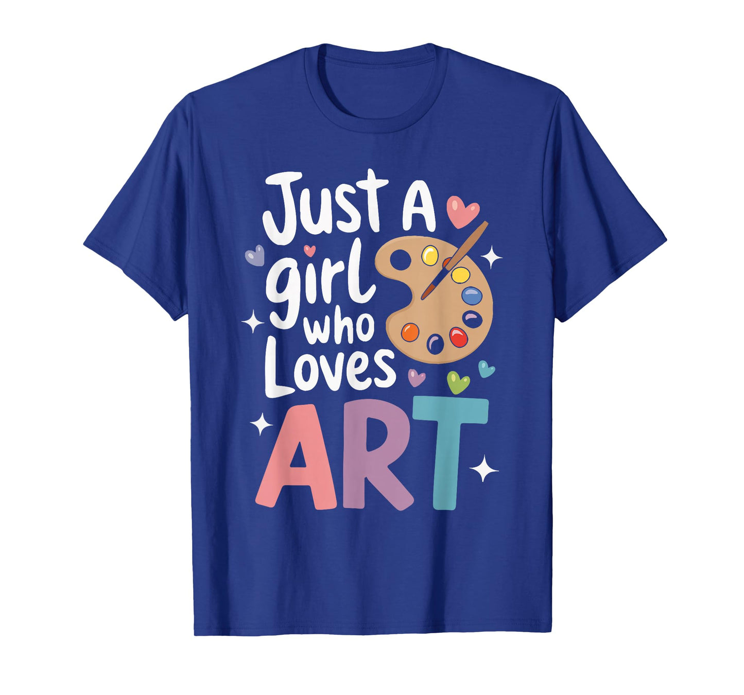 Just a Girl Who Loves Art Cute Back To School Kids Girls T-Shirt
