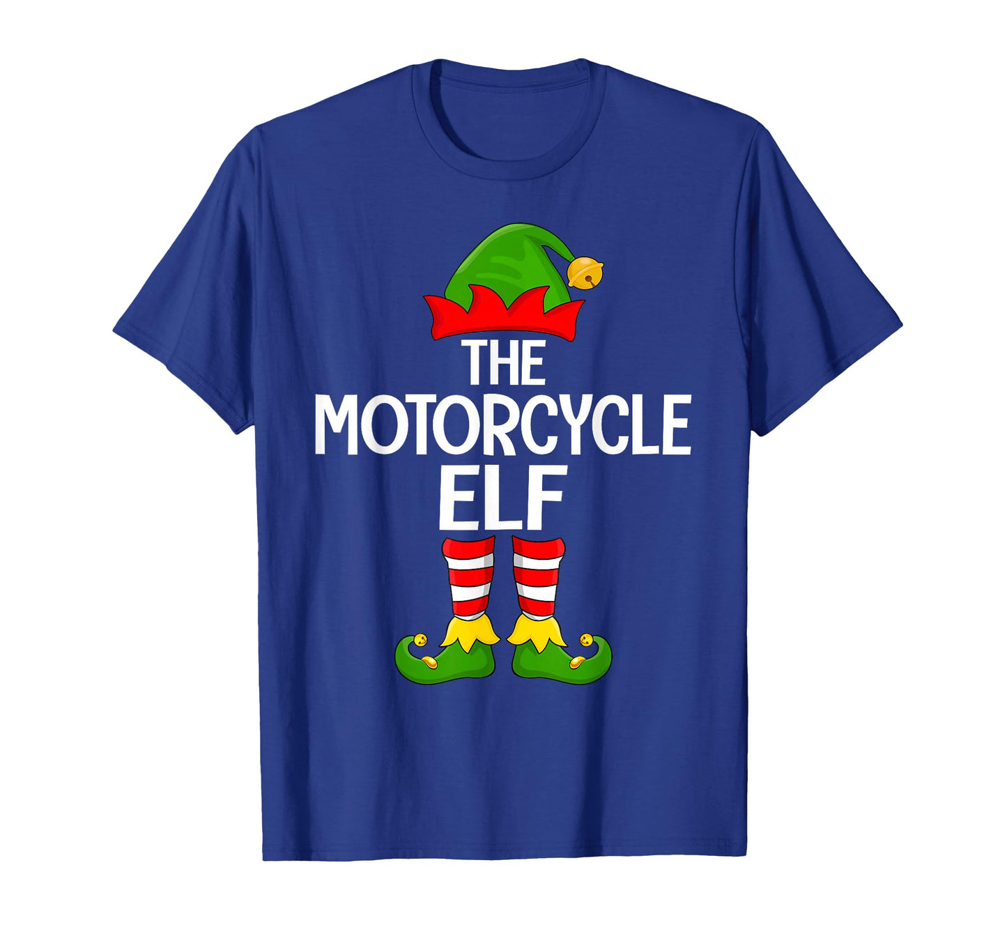 Motorcycle Elf Xmas Matching Family Elf Squad Christmas T-Shirt