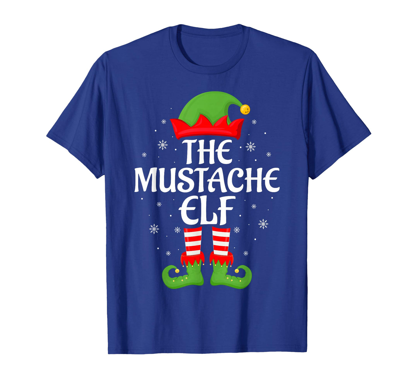 Mustache Elf Xmas Family Matching Elf Squad Christmas T-Shirt