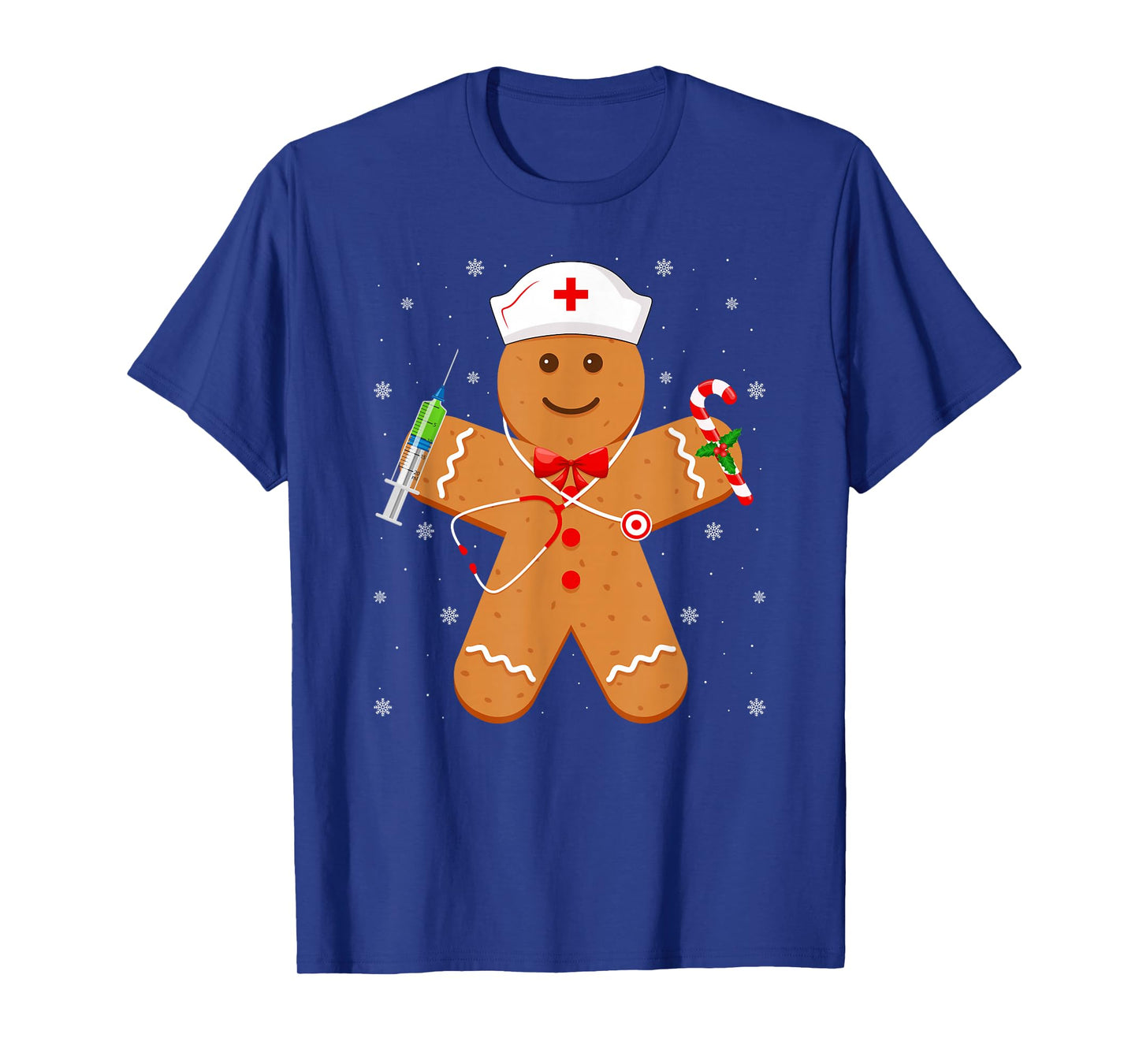 Funny Gingerbread Nurse Christmas Pajamas Nursing Xmas T-Shirt