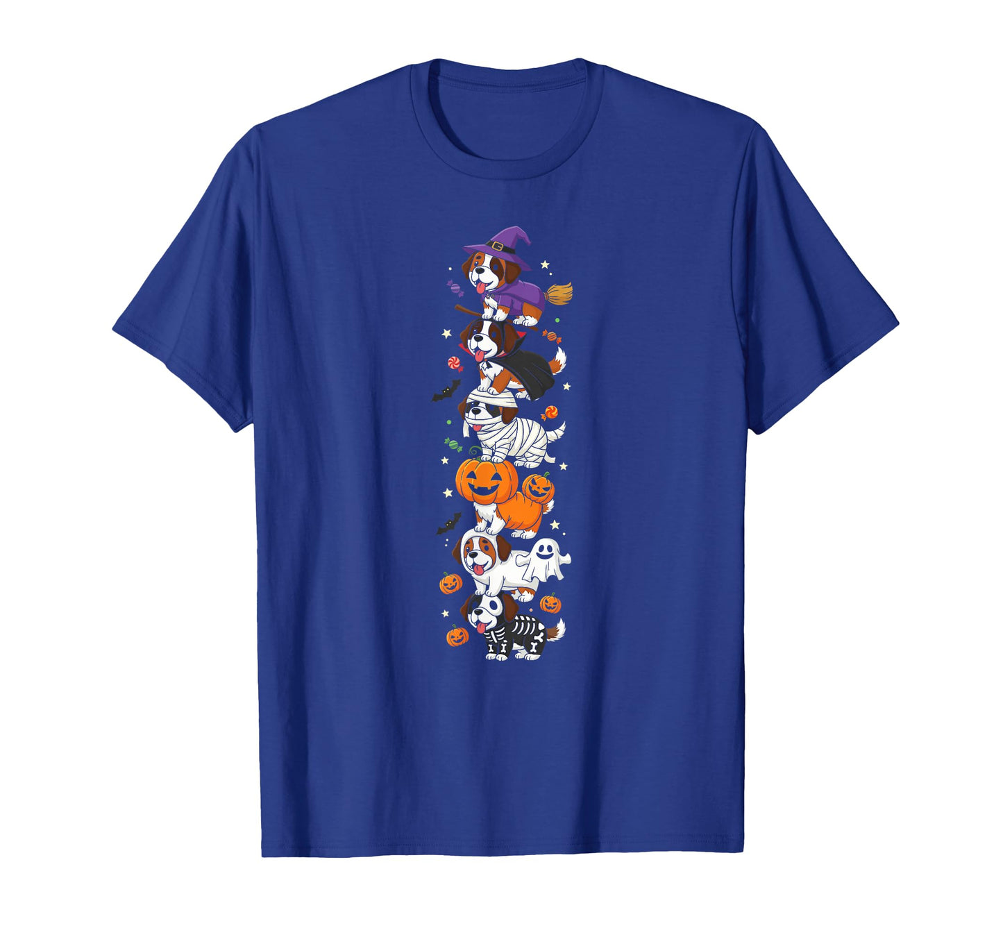 Saint Bernard Witch Vampire Ghost Halloween Kids Mens Womens T-Shirt