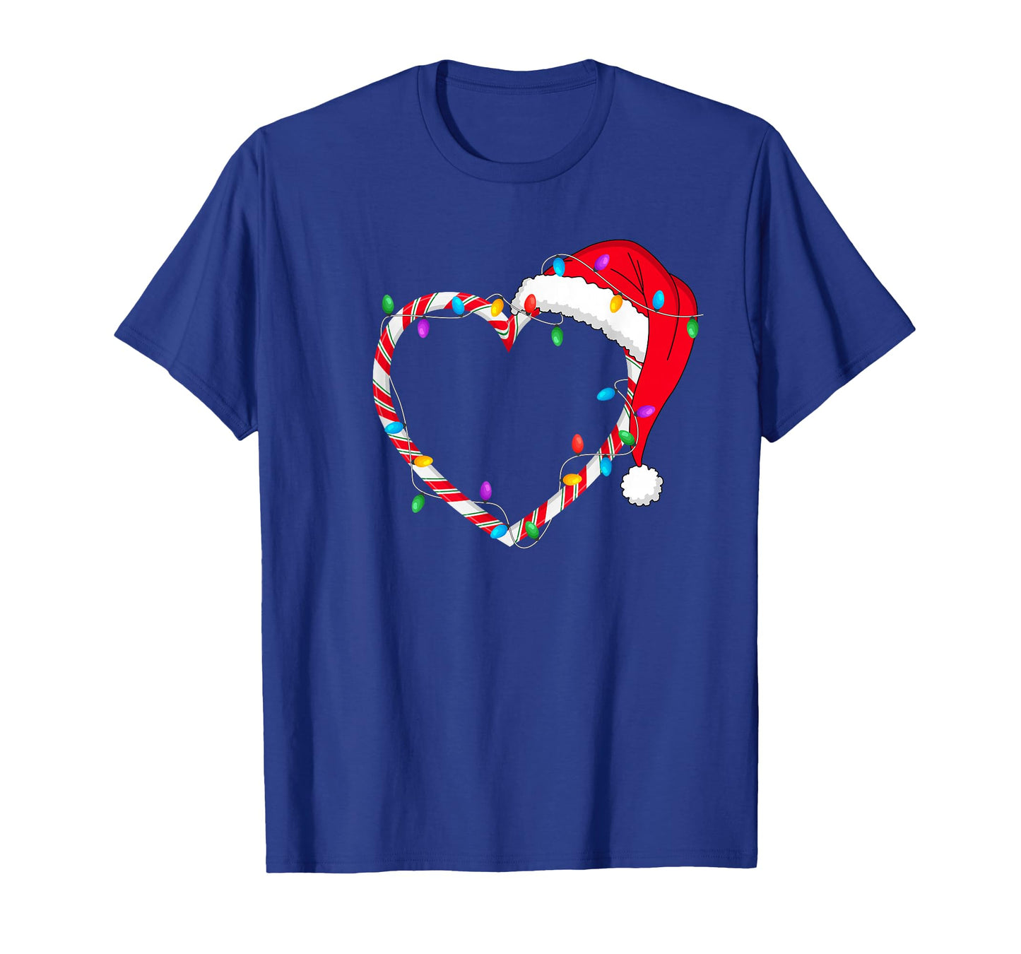 Christmas Candy Cane Heart Funny Love Candy Men Women Kids T-Shirt
