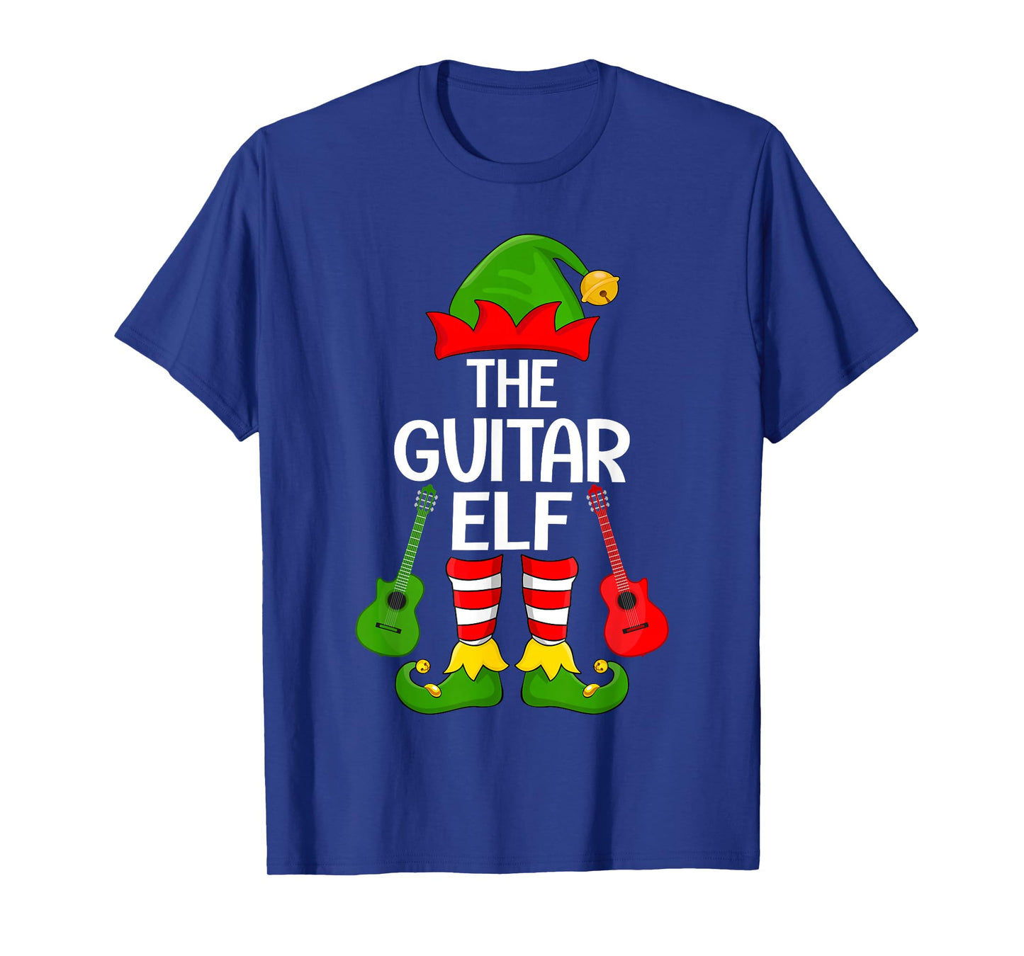 Guitar Elf Xmas Family Matching Elf Squad Christmas T-Shirt