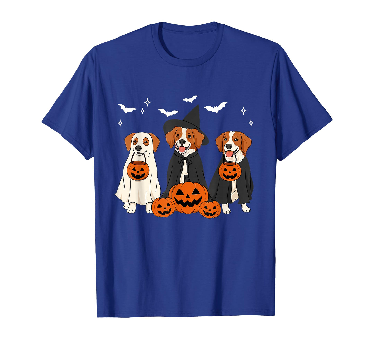 Witch Brittany Spaniel Dog Halloween Ghost Brittany Dog Mom T-Shirt