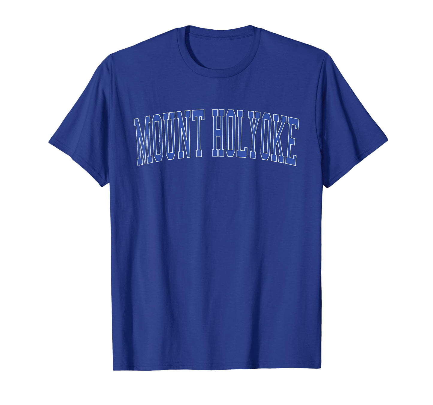 Vintage Mount Holyoke Distressed Blue Varsity Style T-Shirt