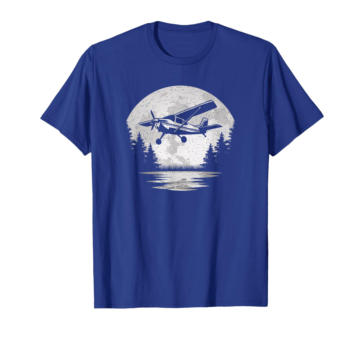 Vintage Airplane Moon Fly Plane Aviator Aviation Pilot Men T-Shirt