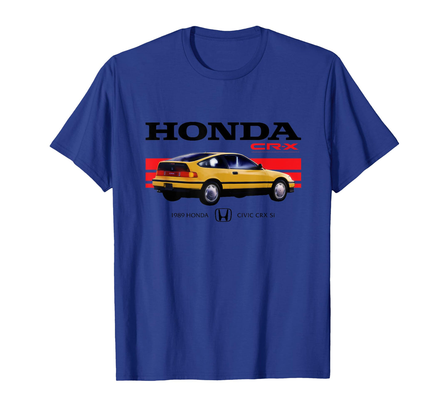 Honda CR-X 1989 Racing Stripe Retro Civic Black Logo T-Shirt