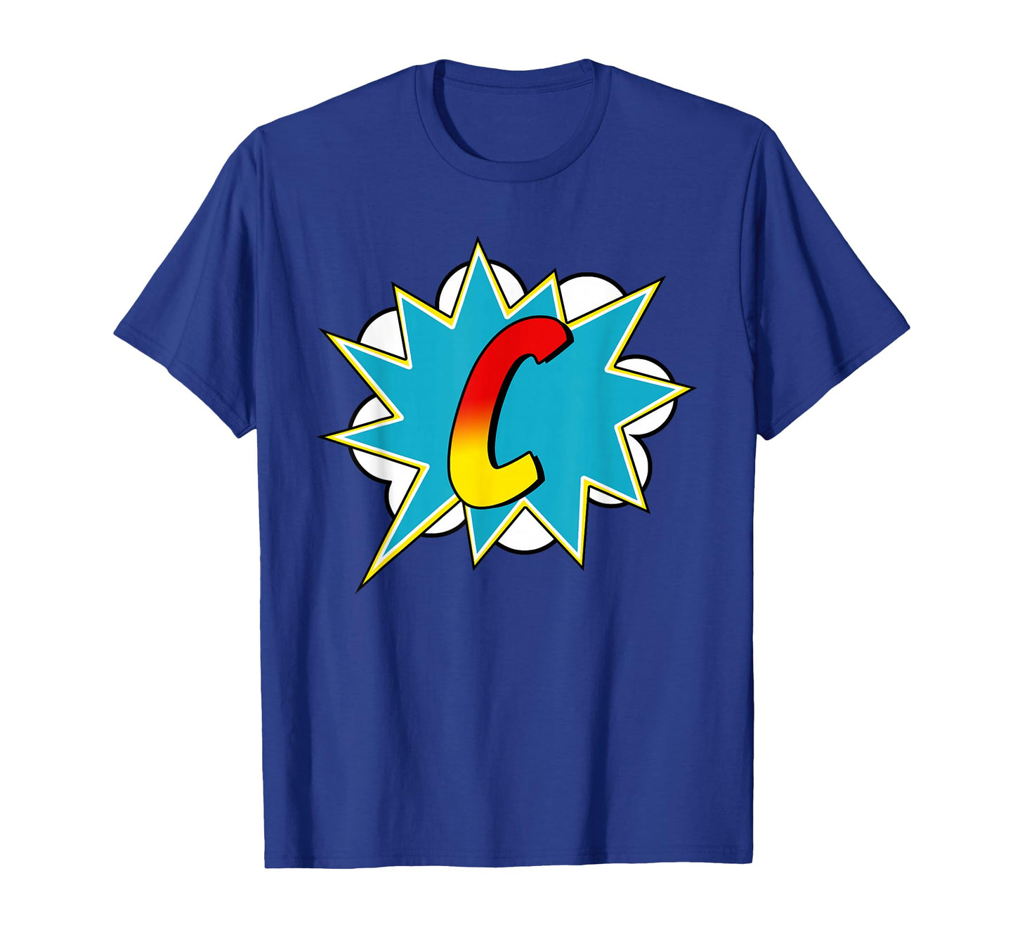 Letter C Superhero Name Comic Letter Retro Costume T-Shirt