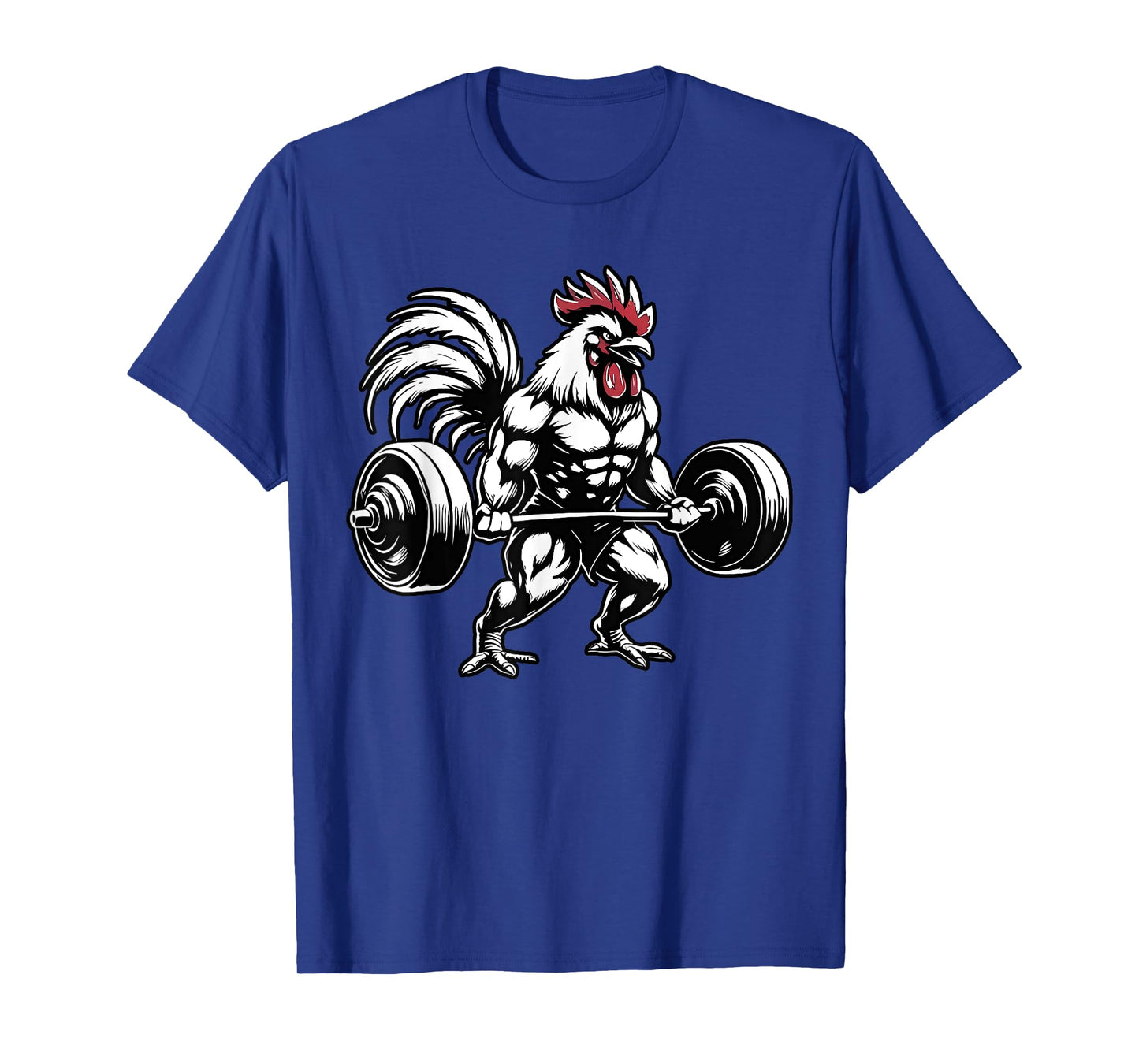 Vintage Rooster Weightlifting Bodybuilder Muscle Fitness T-Shirt