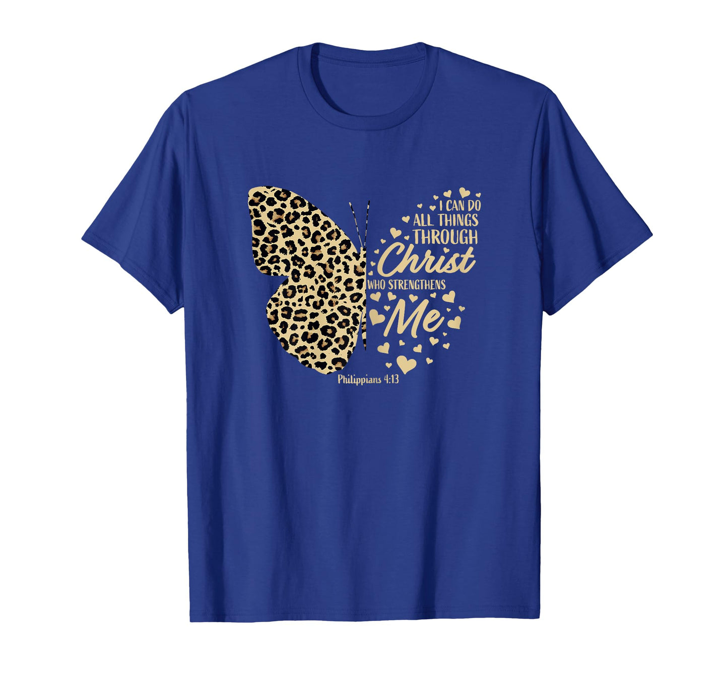 Christian Bible Verse Butterfly Cheetah Mom Women Teen Girls T-Shirt